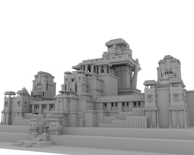 Small Palace Low-poly 3D model