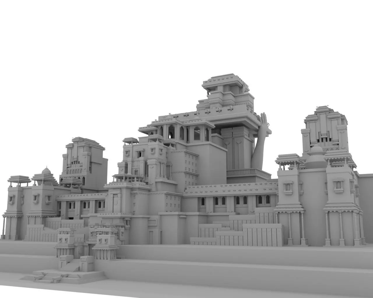 Small Palace Low-poly 3D model