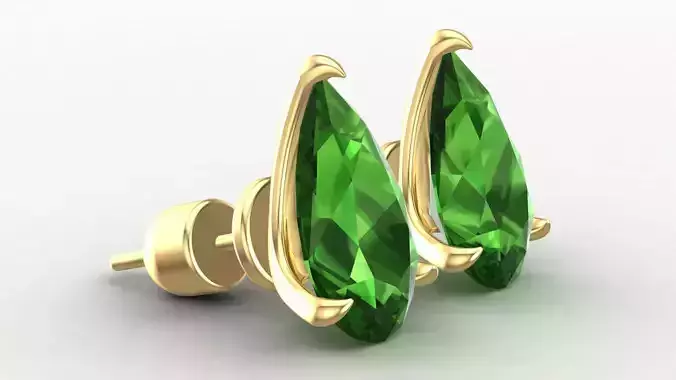 Big Claws Pear Mount Earrings