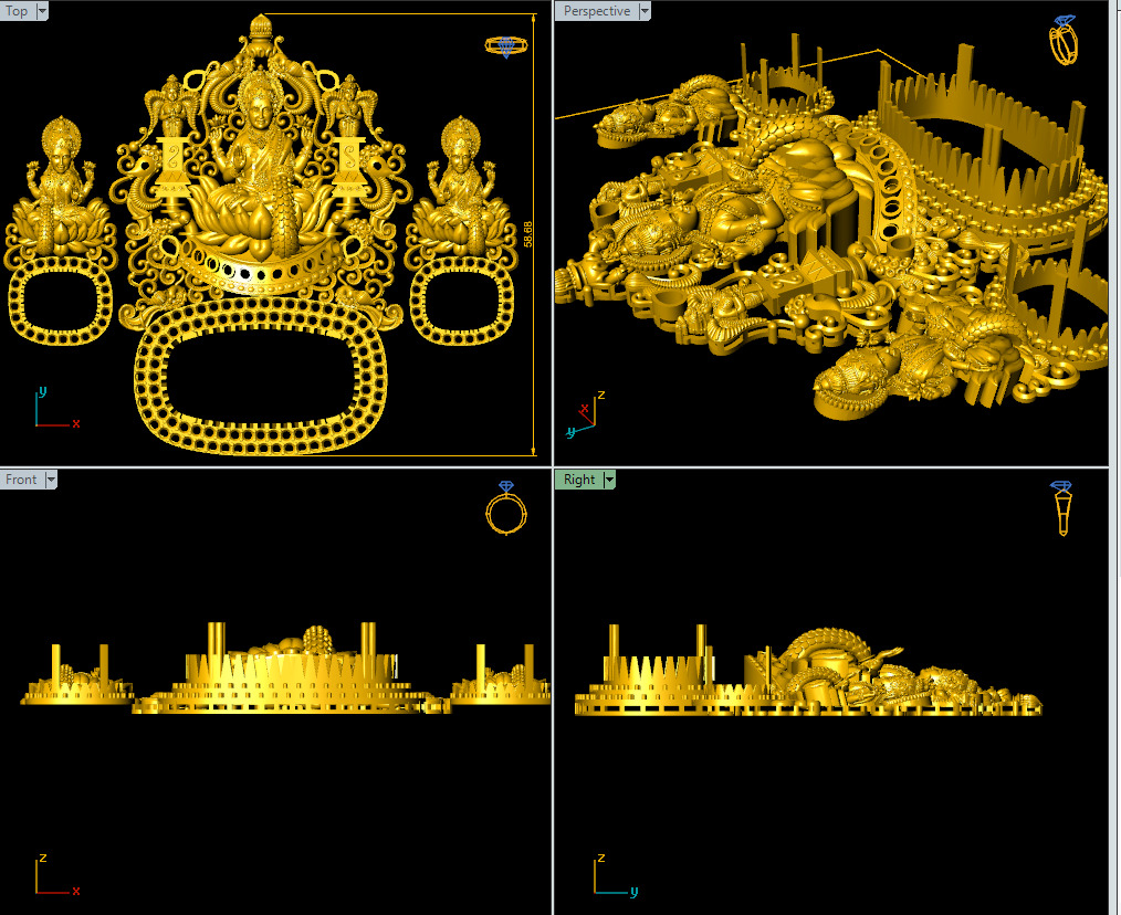 Lakshmi Temple Pendant 3D print model_3
