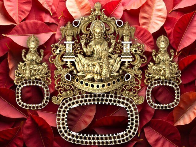 Lakshmi Temple Pendant 3D print model_1
