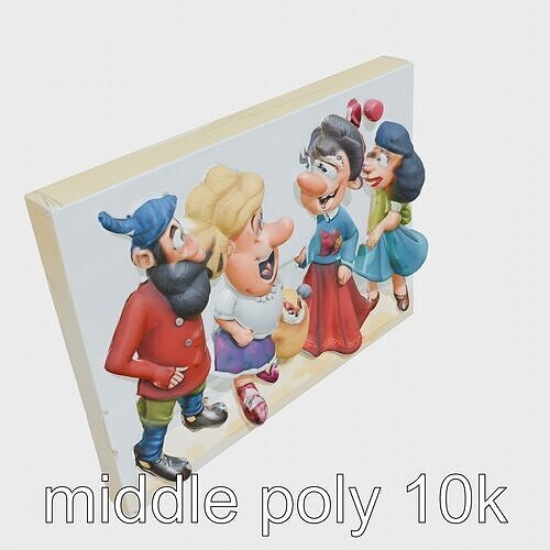 Colorful Cartoon Characters Decorative Canvas Art Low-poly 3D model