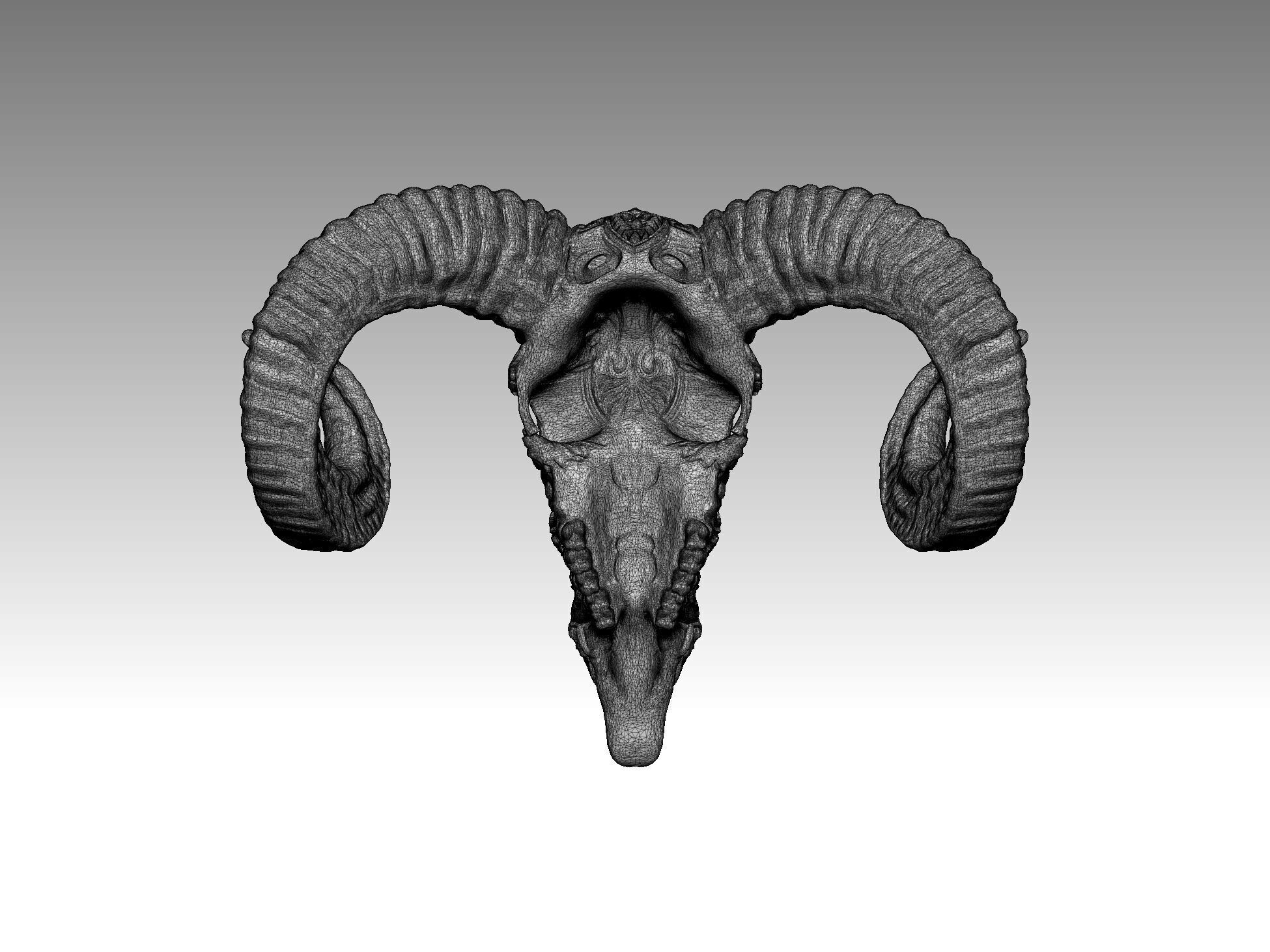 bull goat statue head 3D print model_6