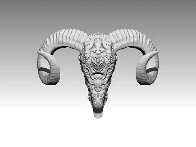 bull goat statue head