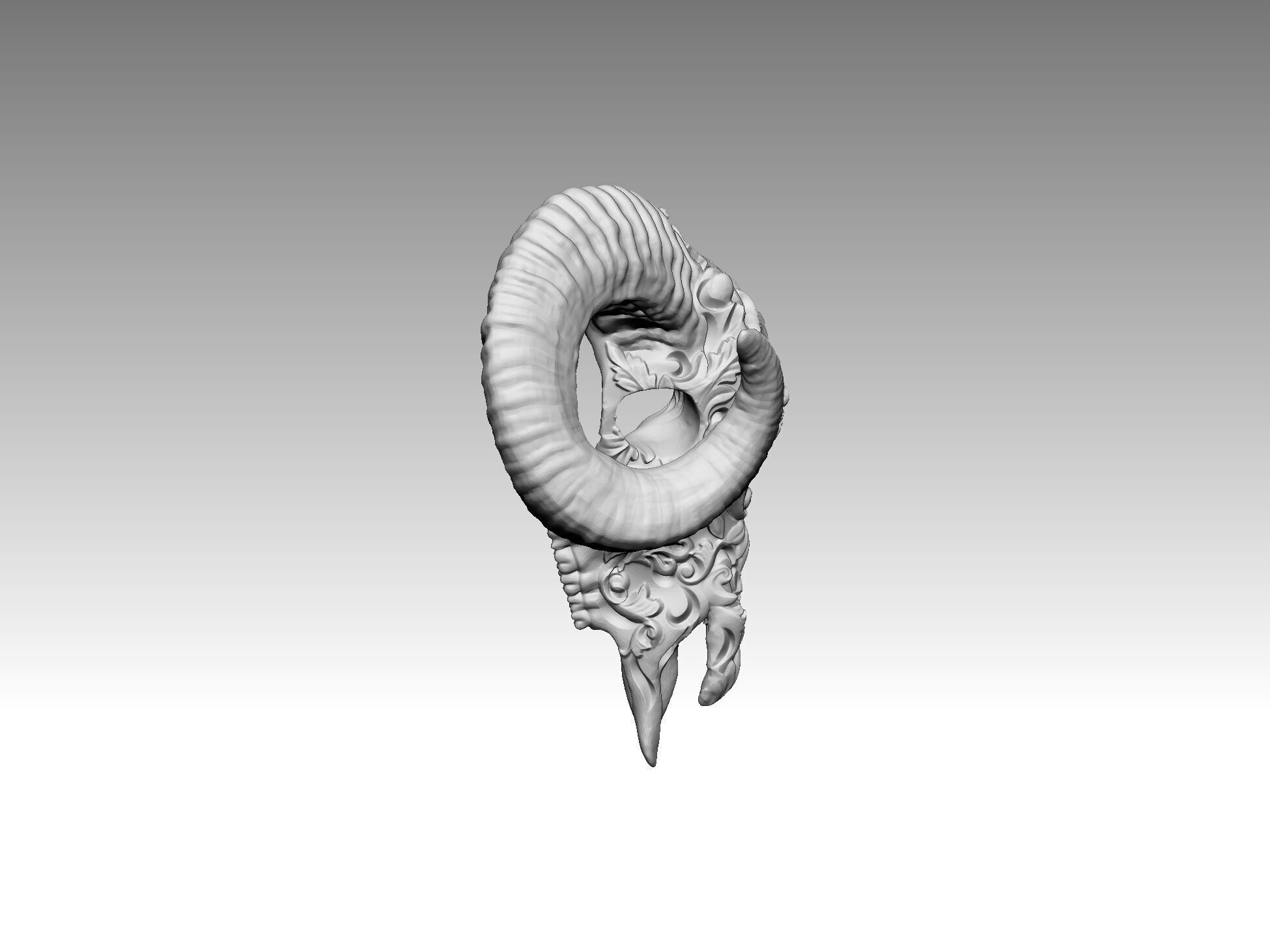 bull goat statue head 3D print model_3