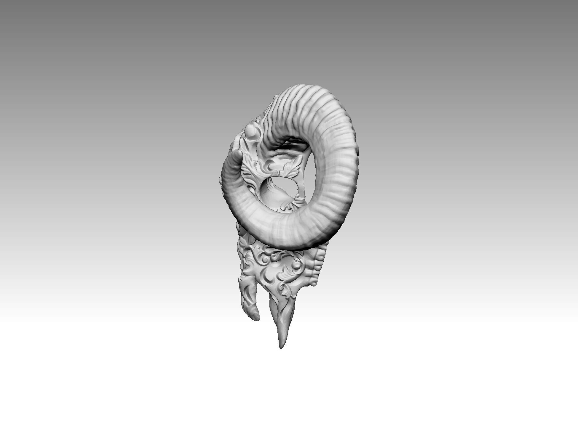 bull goat statue head 3D print model_1