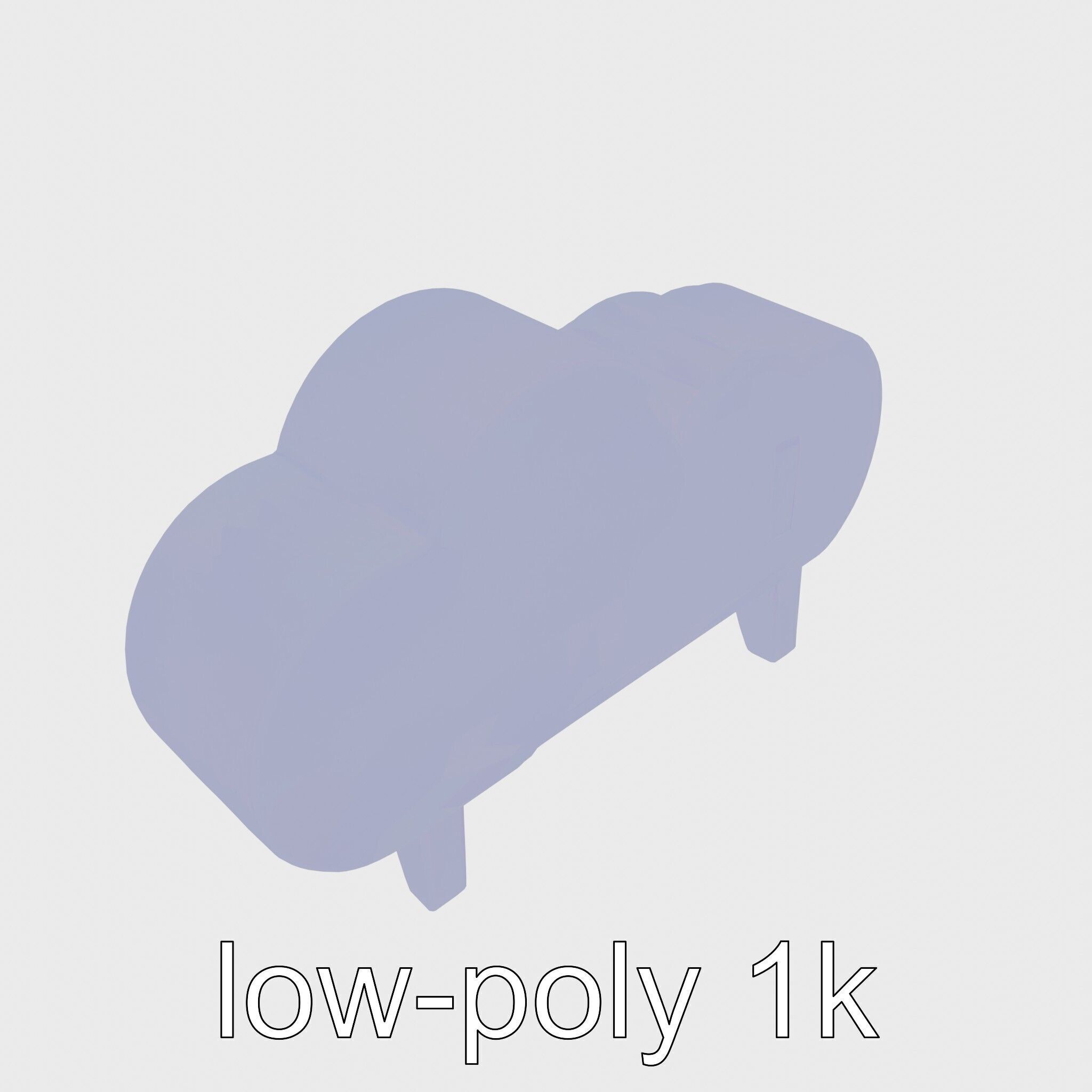 Cloud Bookshelf with LED Lightning Accents Low-poly 3D model_20