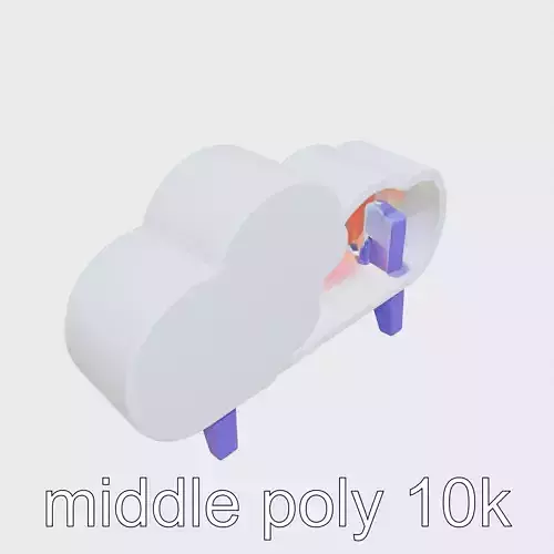 Cloud Bookshelf with LED Lightning Accents