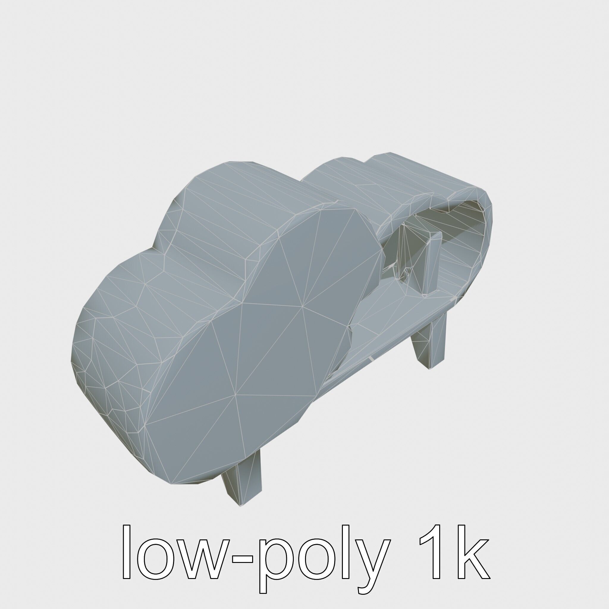 Cloud Bookshelf with LED Lightning Accents Low-poly 3D model_26