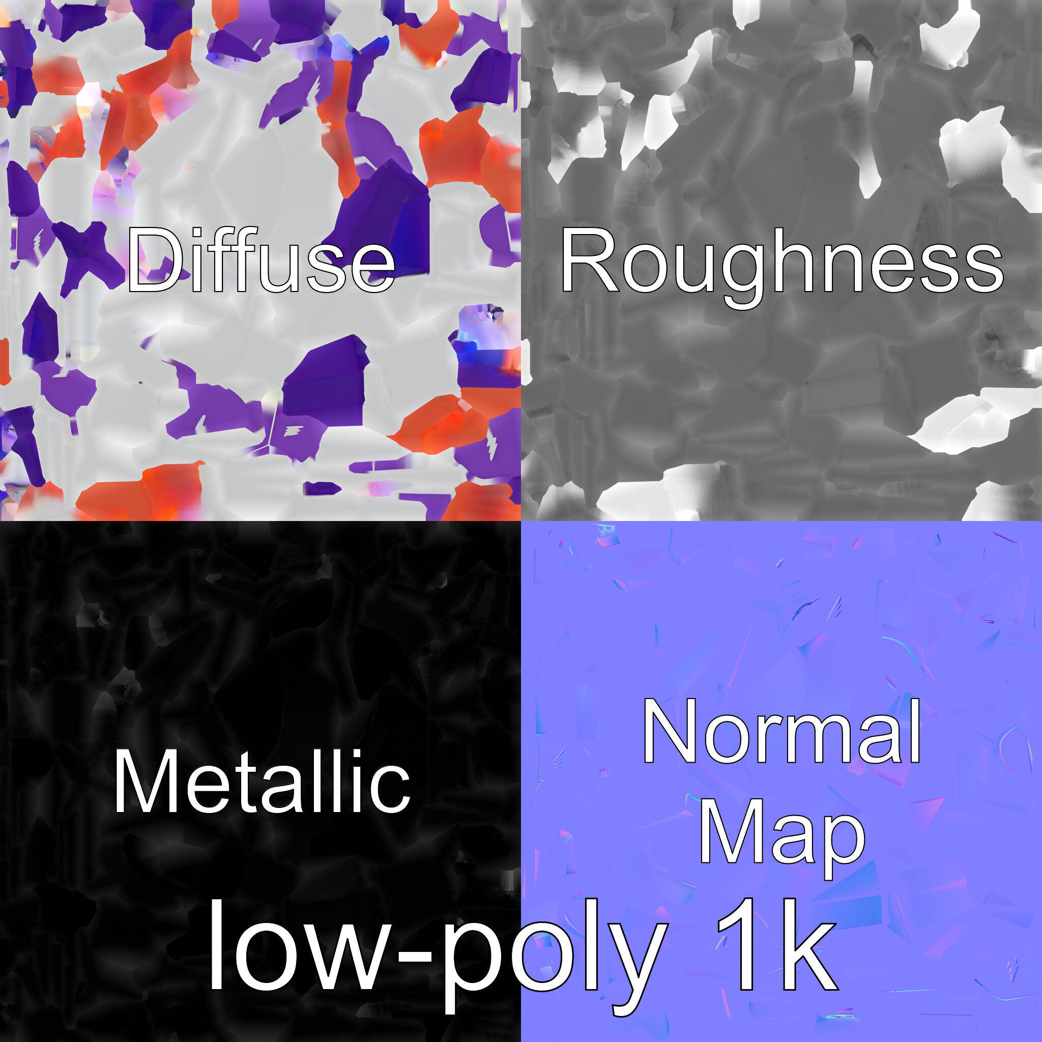 Cloud Bookshelf with LED Lightning Accents Low-poly 3D model_1