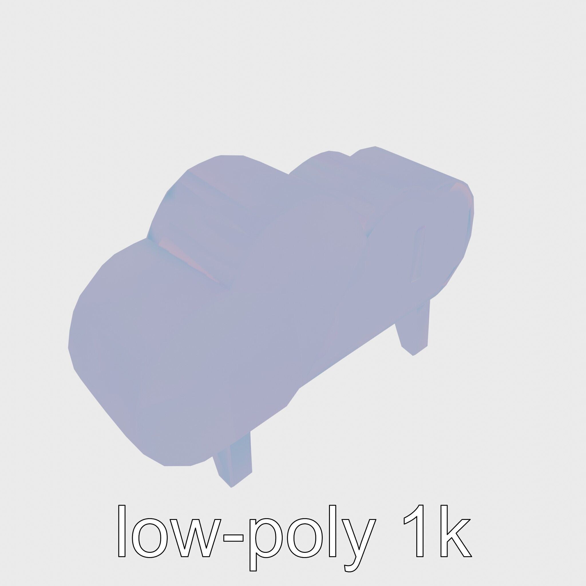 Cloud Bookshelf with LED Lightning Accents Low-poly 3D model_25