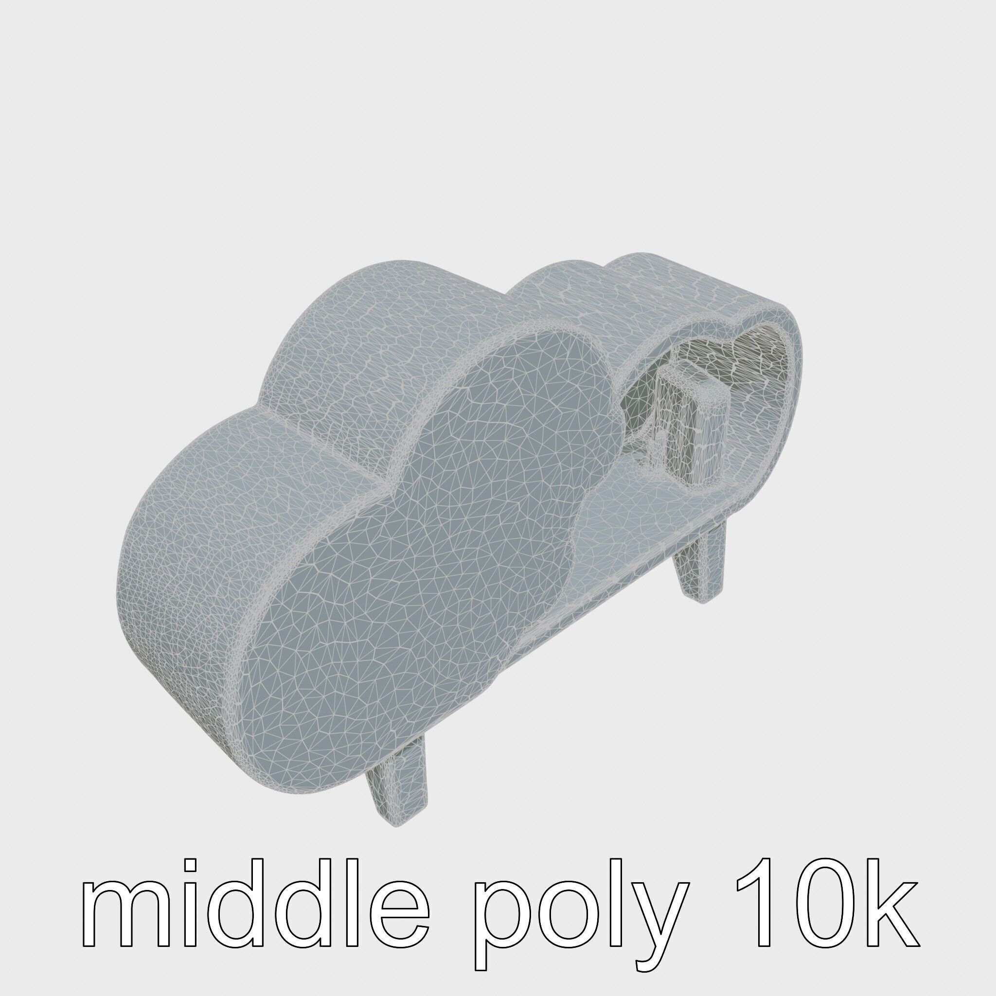 Cloud Bookshelf with LED Lightning Accents Low-poly 3D model_4