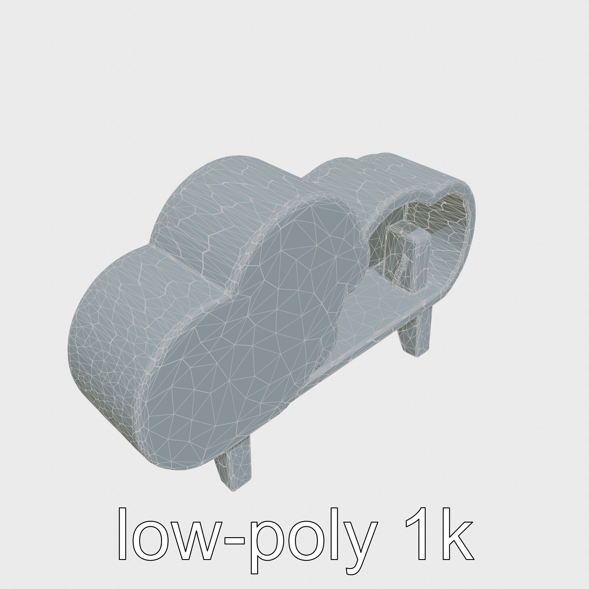 Cloud Bookshelf with LED Lightning Accents Low-poly 3D model_17