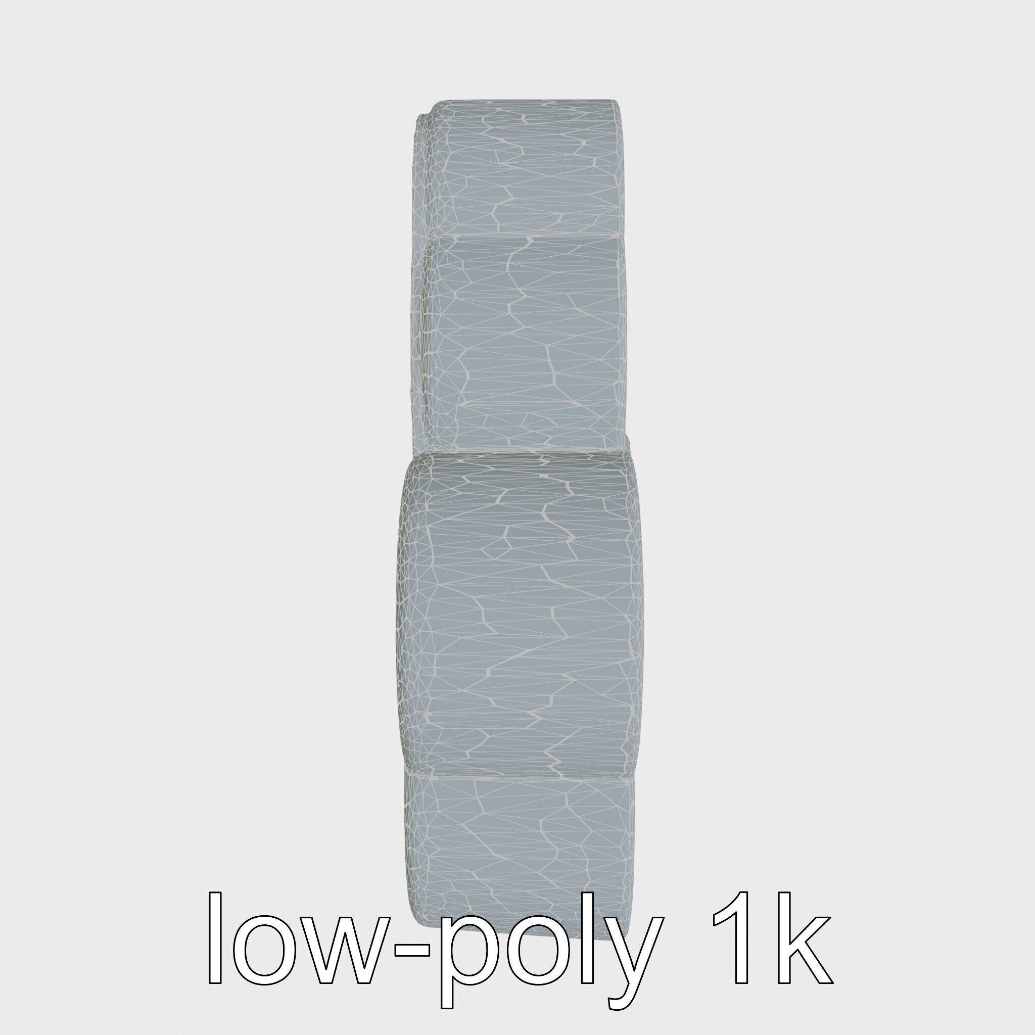 Cloud Bookshelf with LED Lightning Accents Low-poly 3D model_15