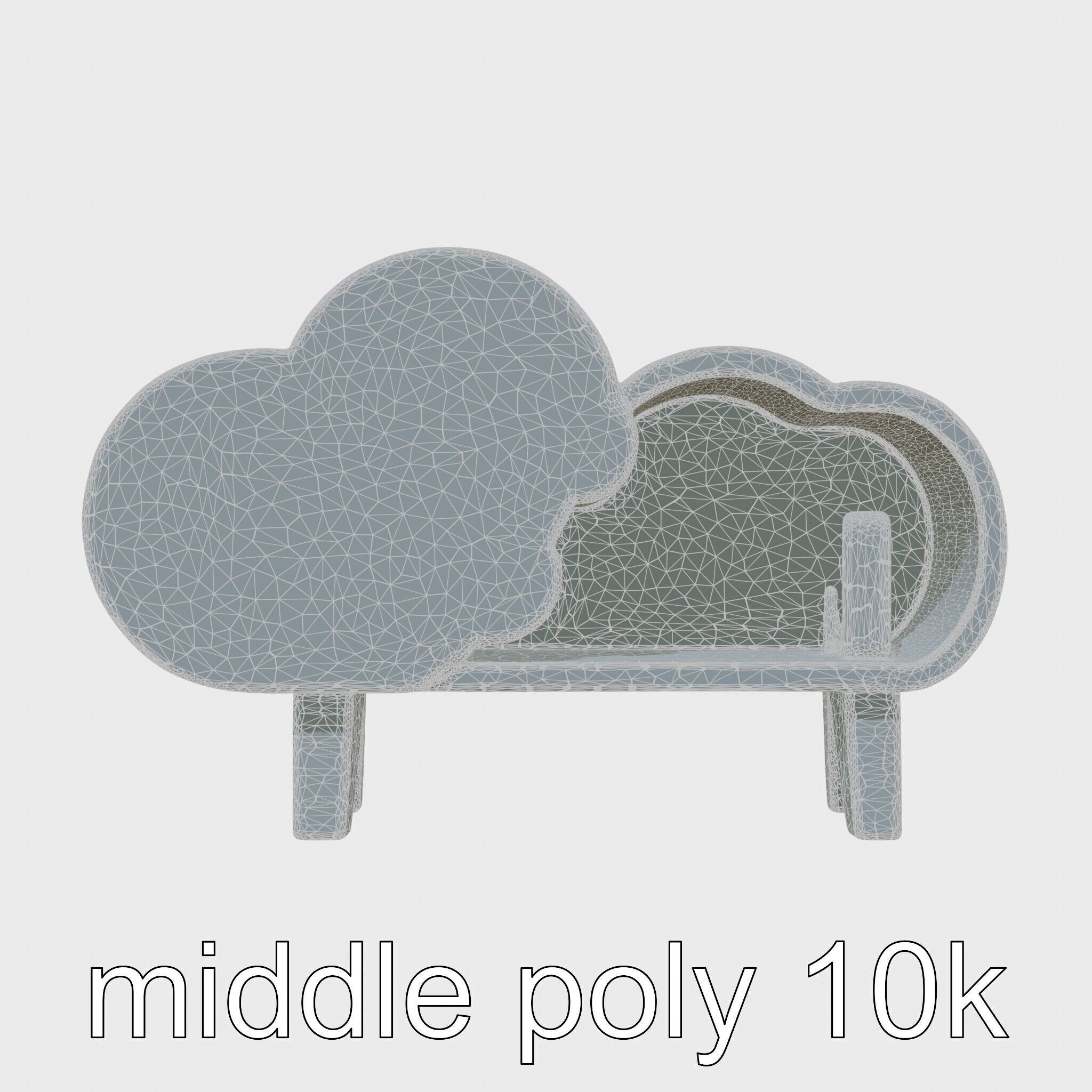 Cloud Bookshelf with LED Lightning Accents Low-poly 3D model_22