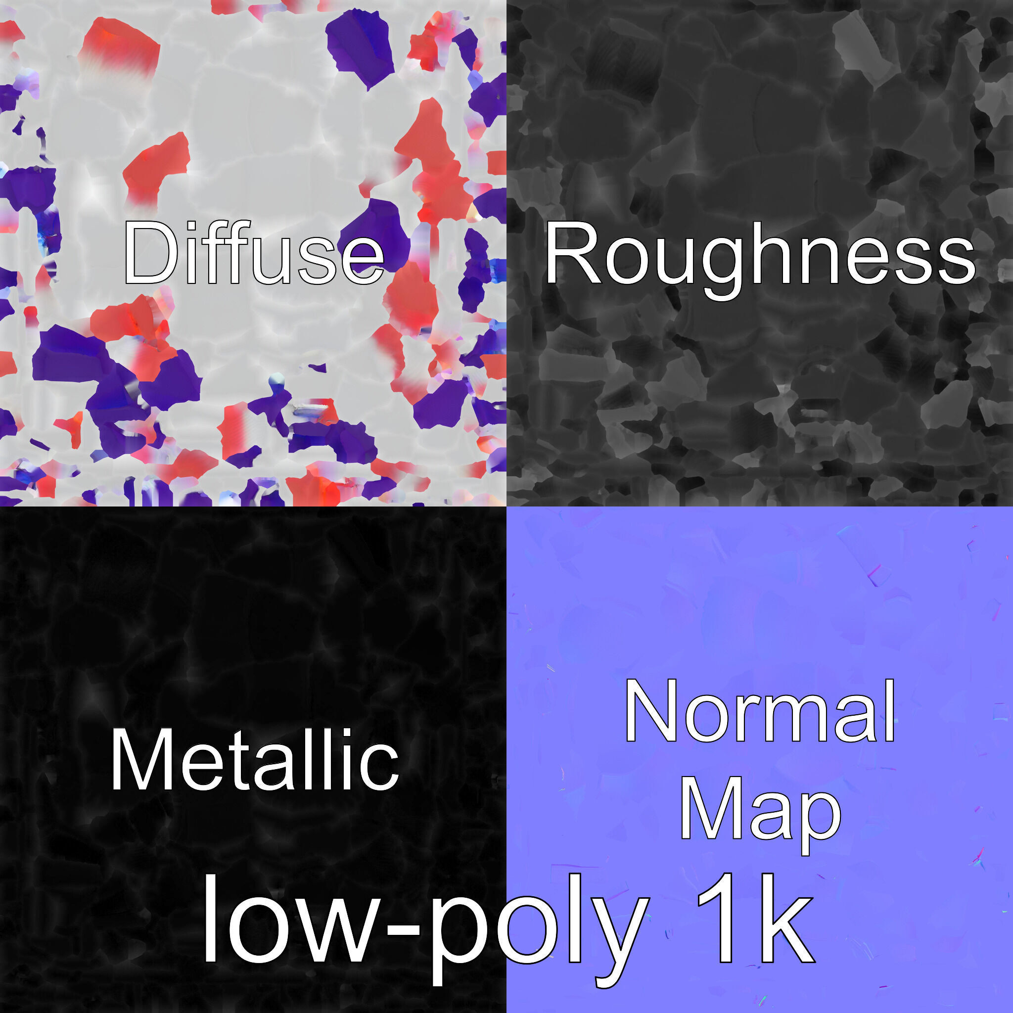 Cloud Bookshelf with LED Lightning Accents Low-poly 3D model_14