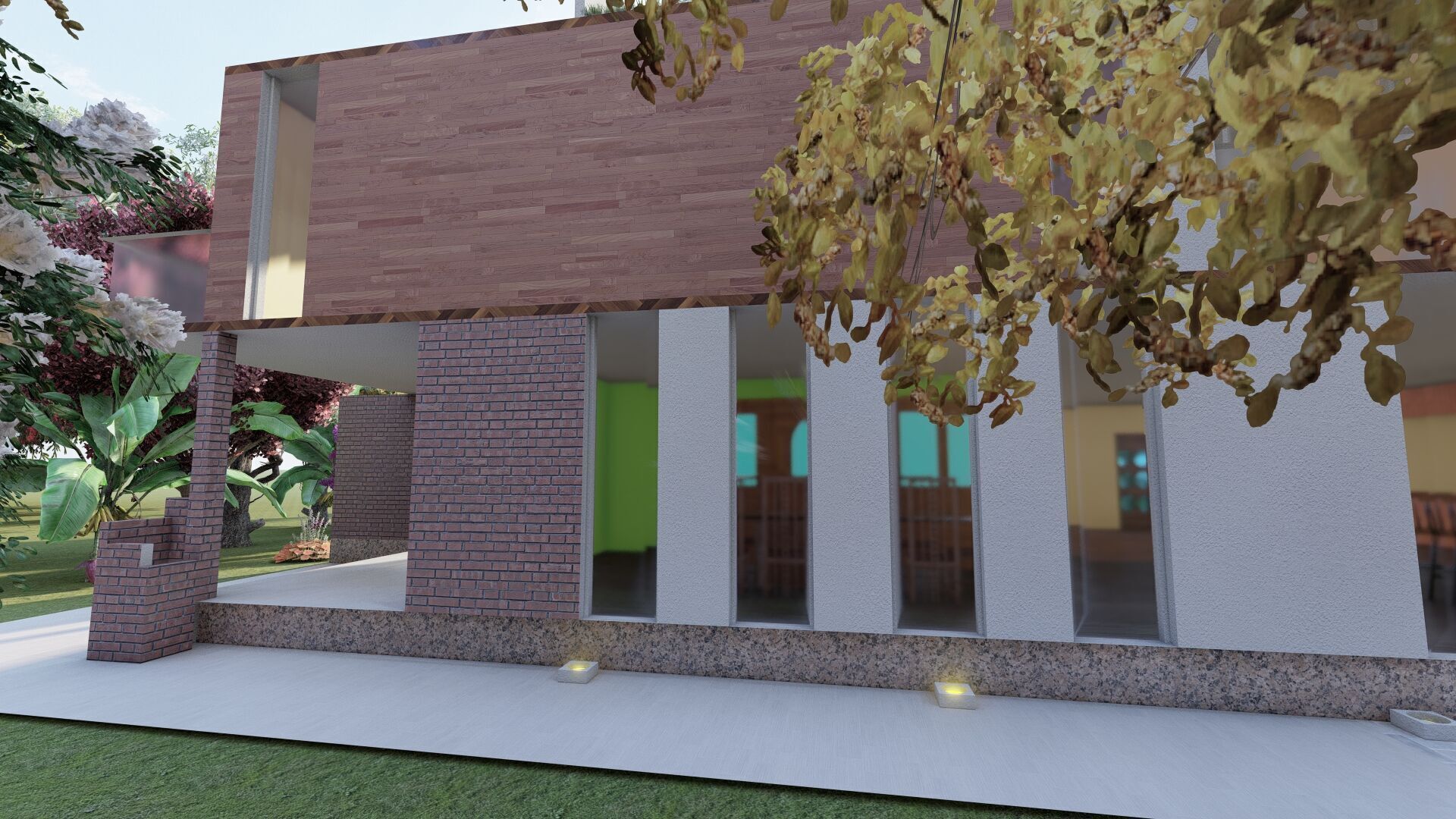 Modern two story house with pool 3D model_6