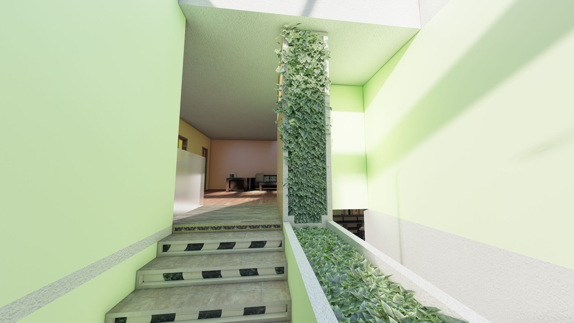 Modern two story house with pool 3D model_36