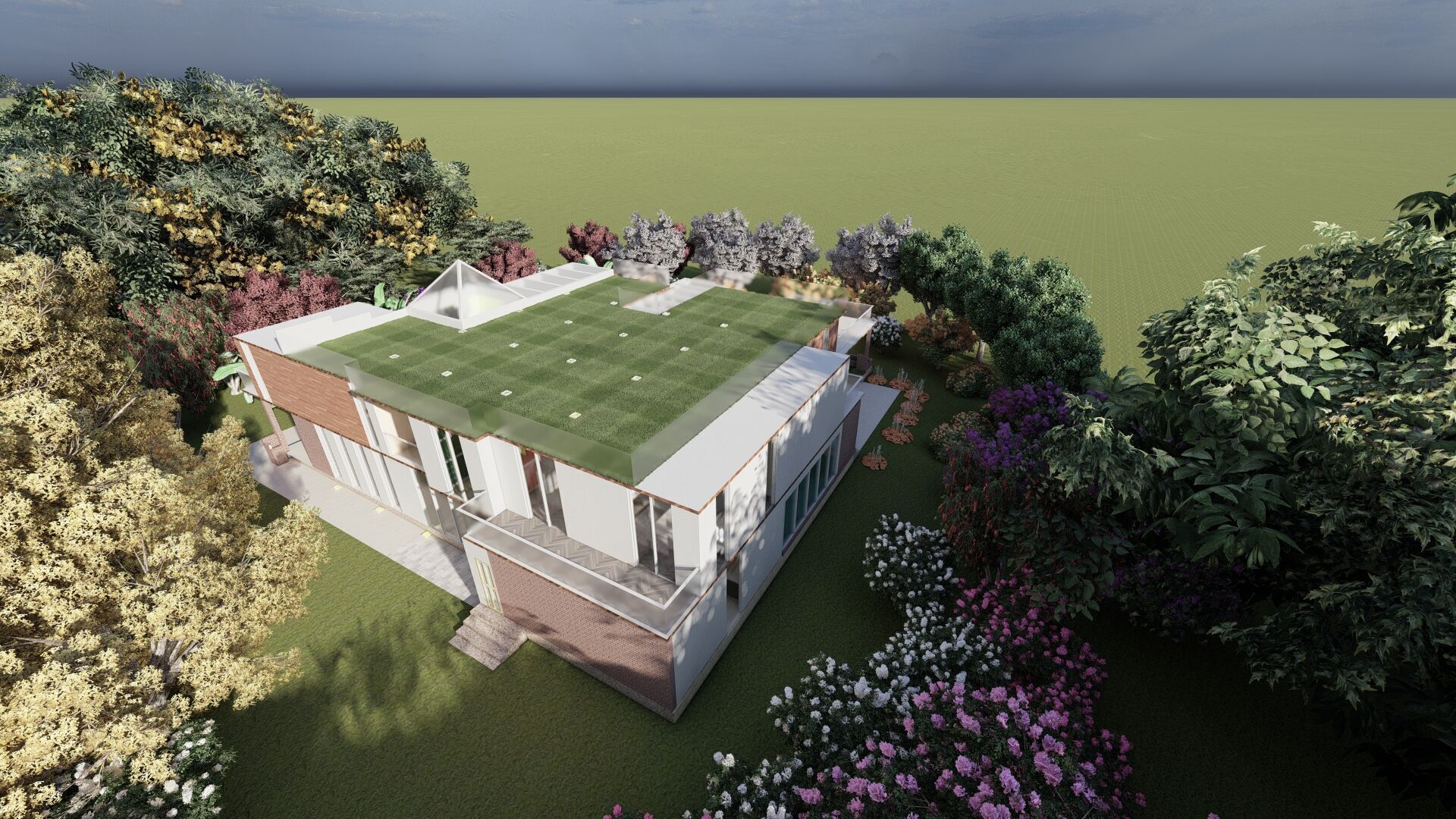 Modern two story house with pool 3D model_21