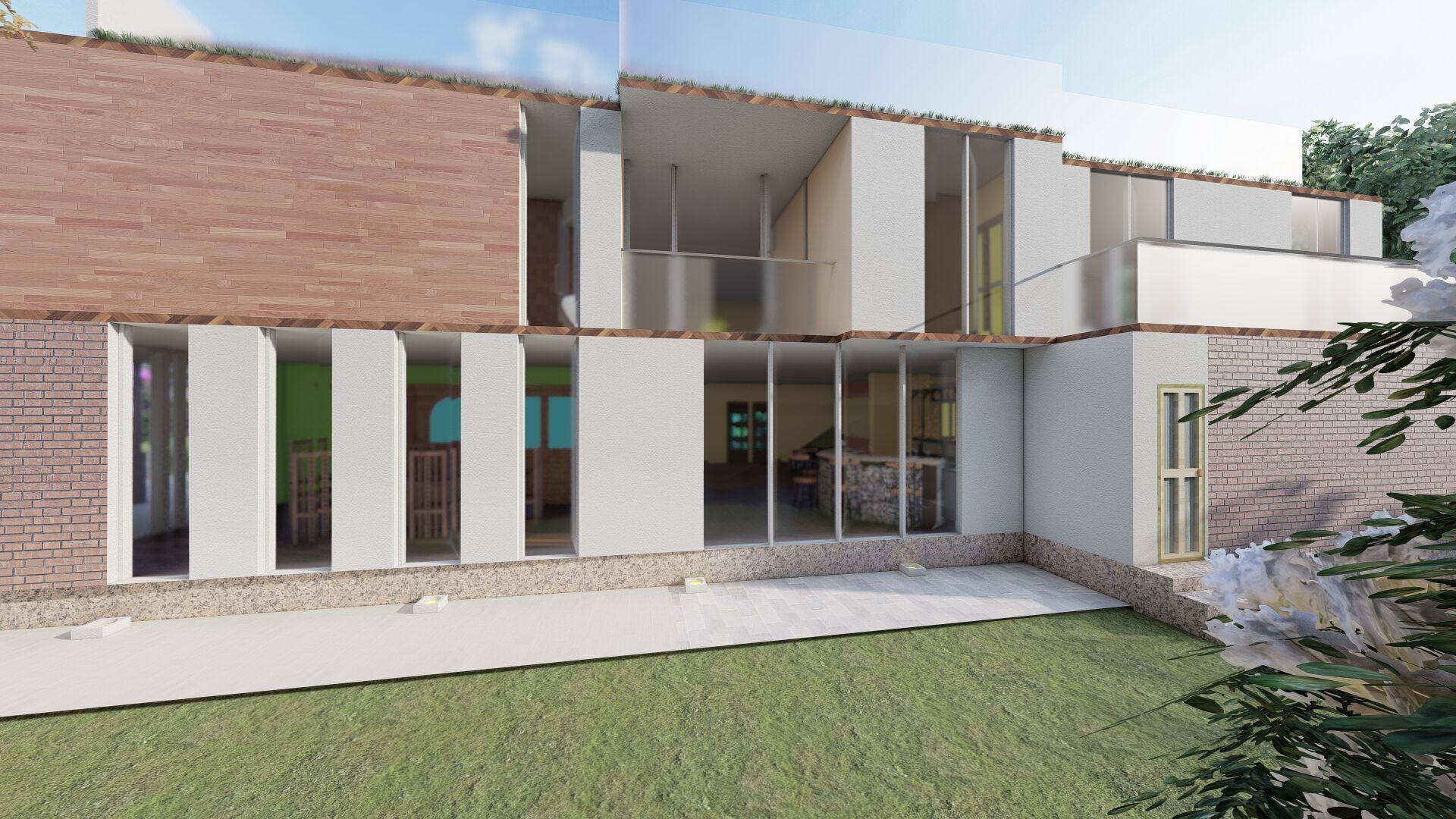 Modern two story house with pool 3D model_26