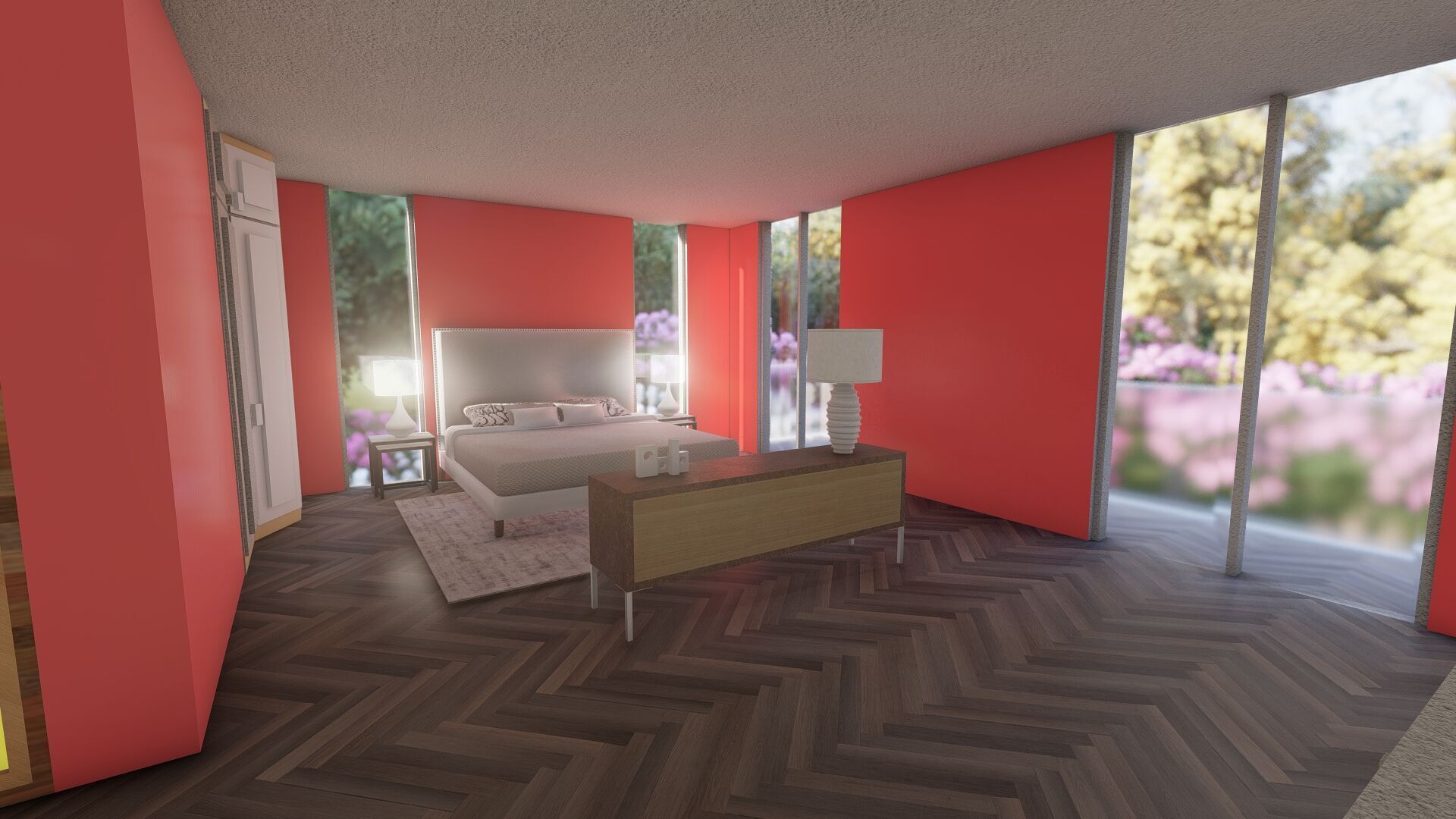 Modern two story house with pool 3D model_43