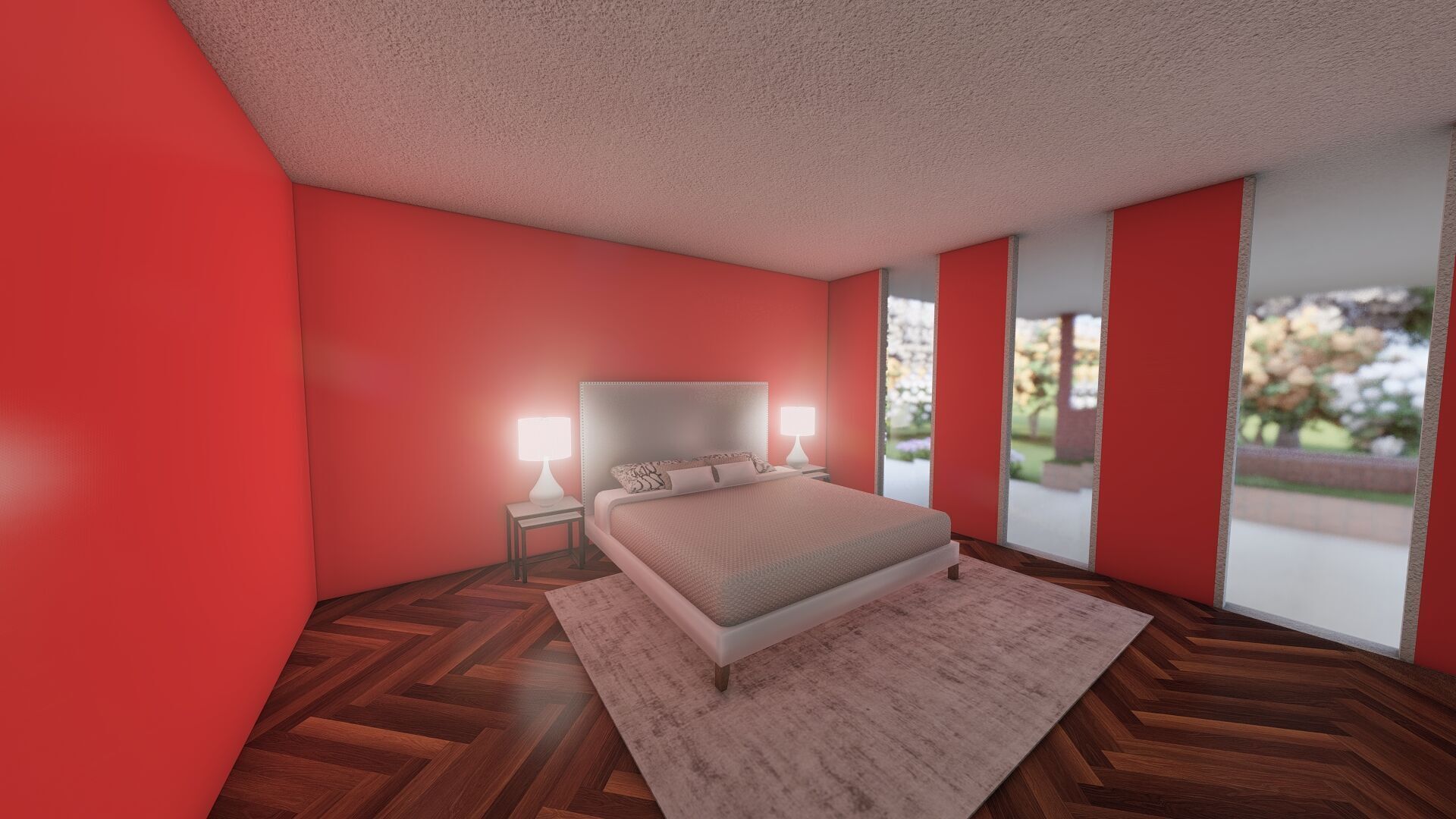 Modern two story house with pool 3D model_35