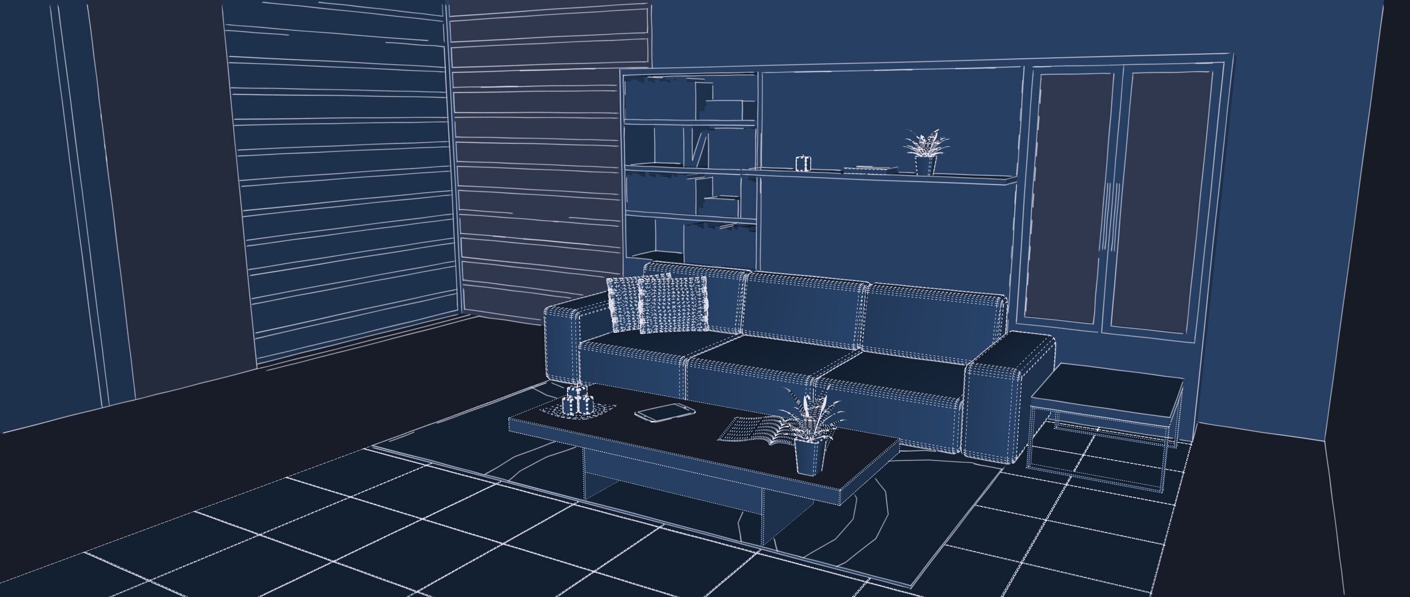 Modern two story house with pool 3D model_49