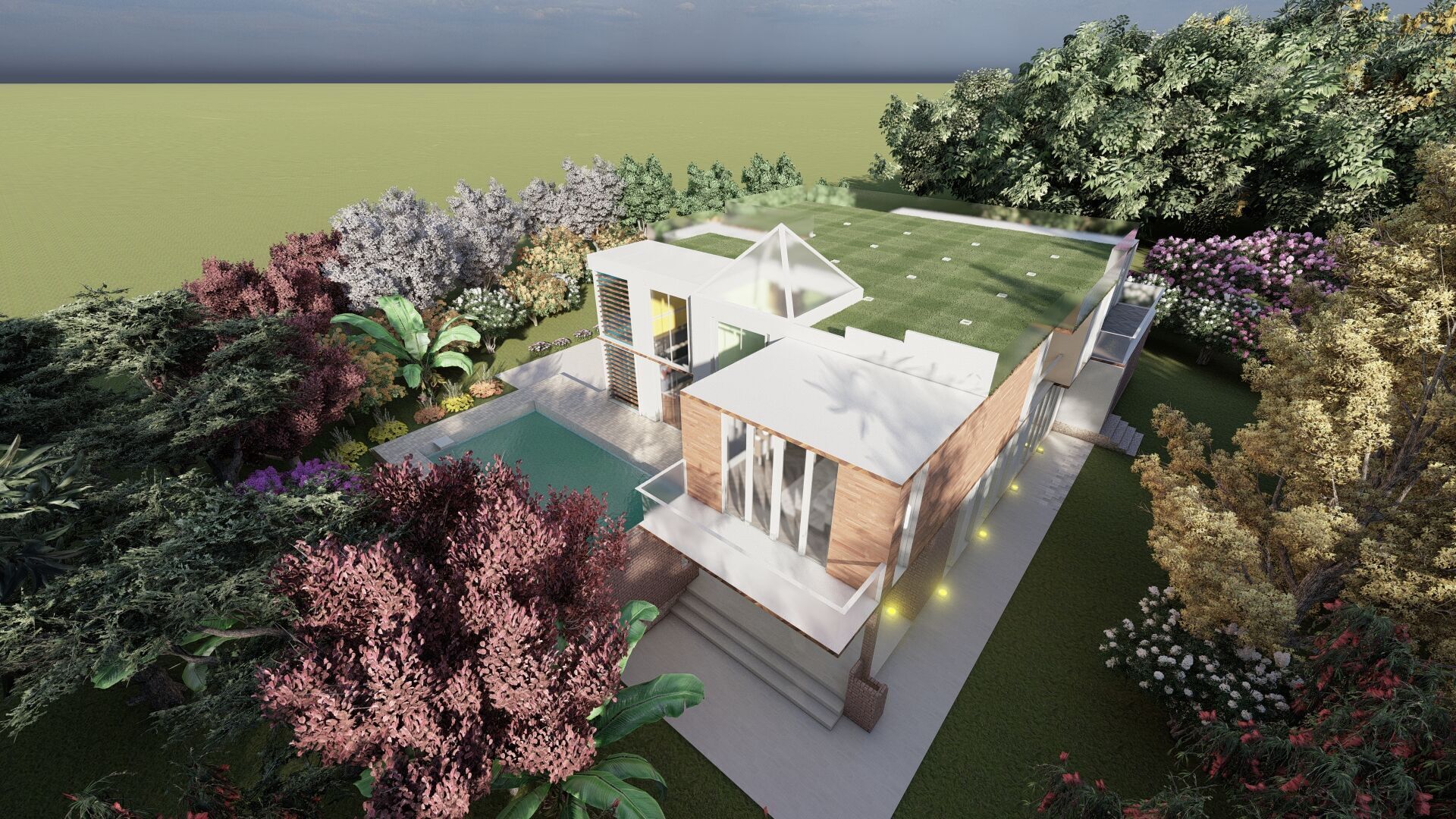 Modern two story house with pool 3D model_20