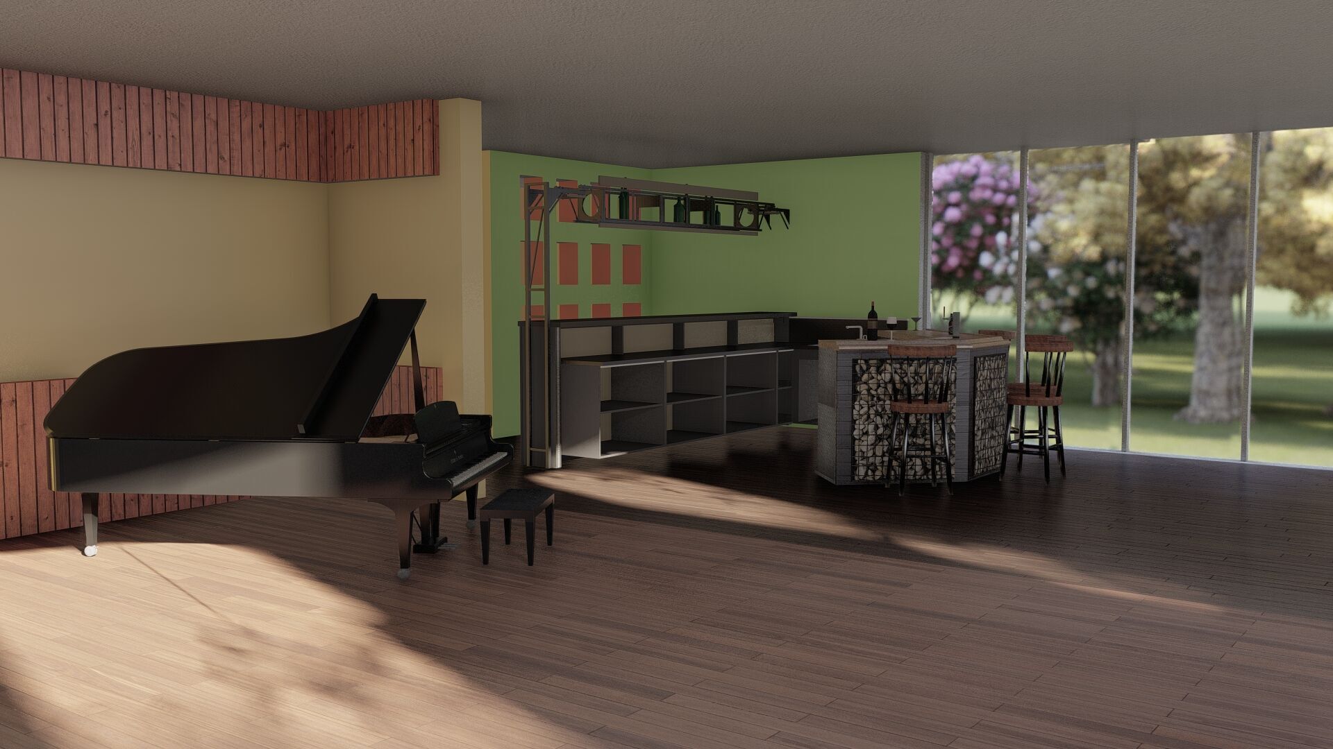 Modern two story house with pool 3D model_29