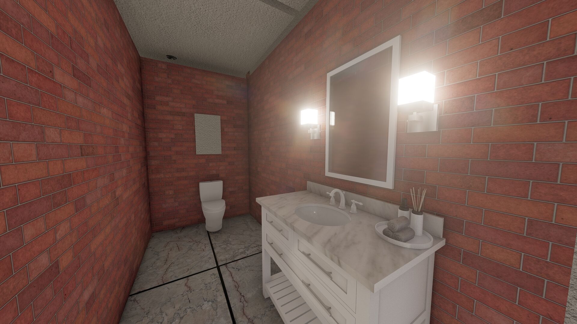 Modern two story house with pool 3D model_34