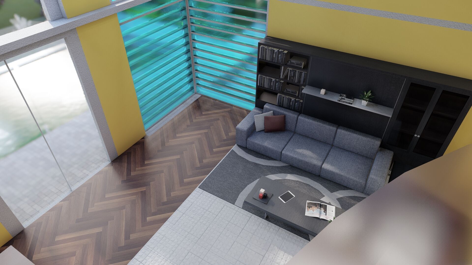 Modern two story house with pool 3D model_38