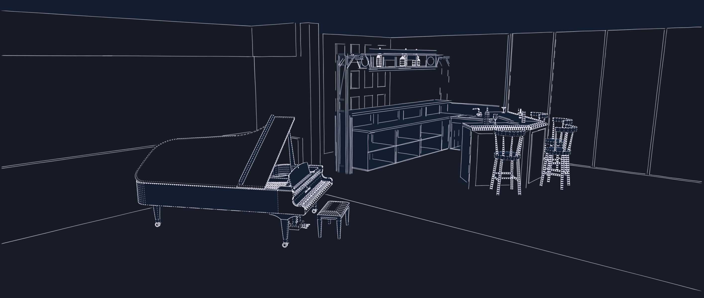 Modern two story house with pool 3D model_48