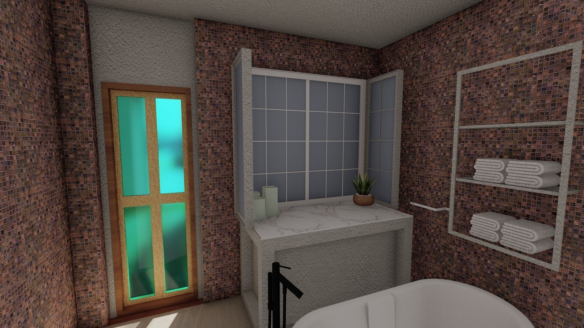 Modern two story house with pool 3D model_42