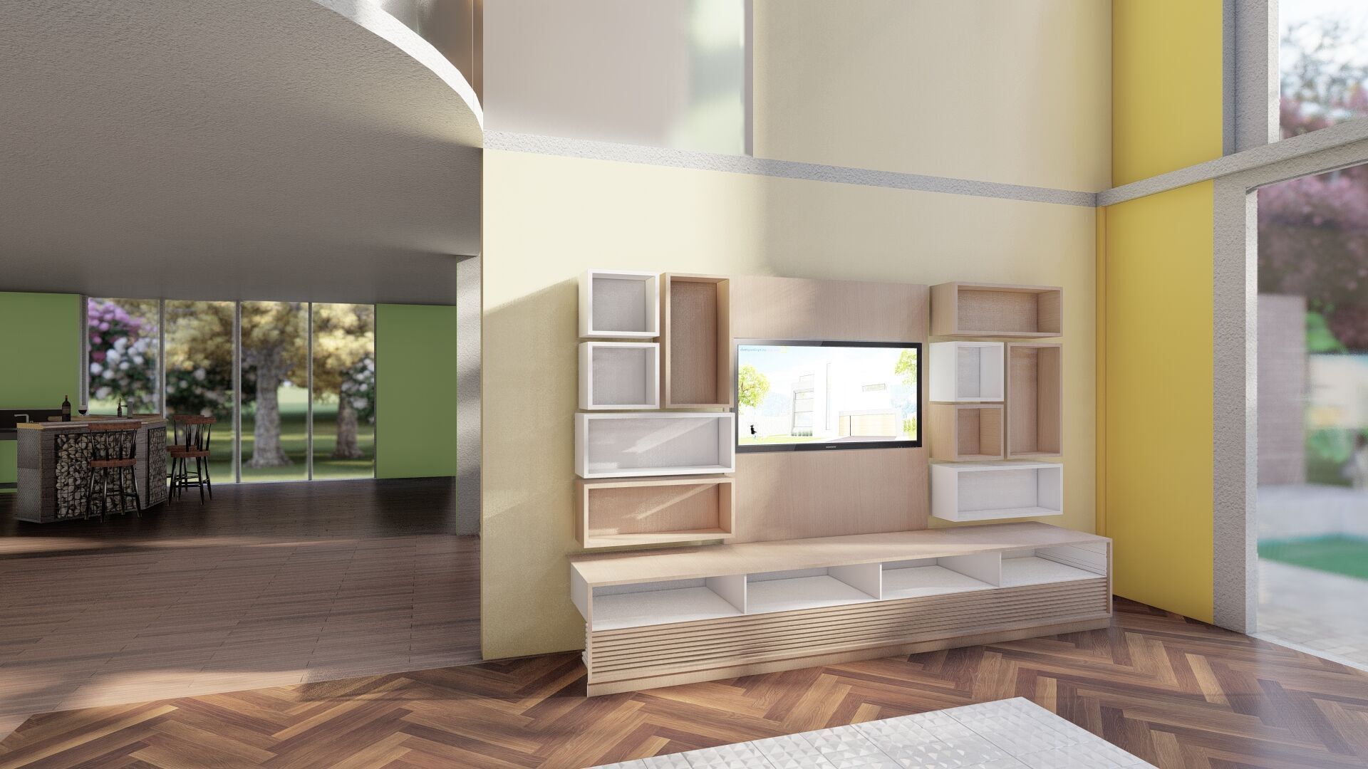 Modern two story house with pool 3D model_28