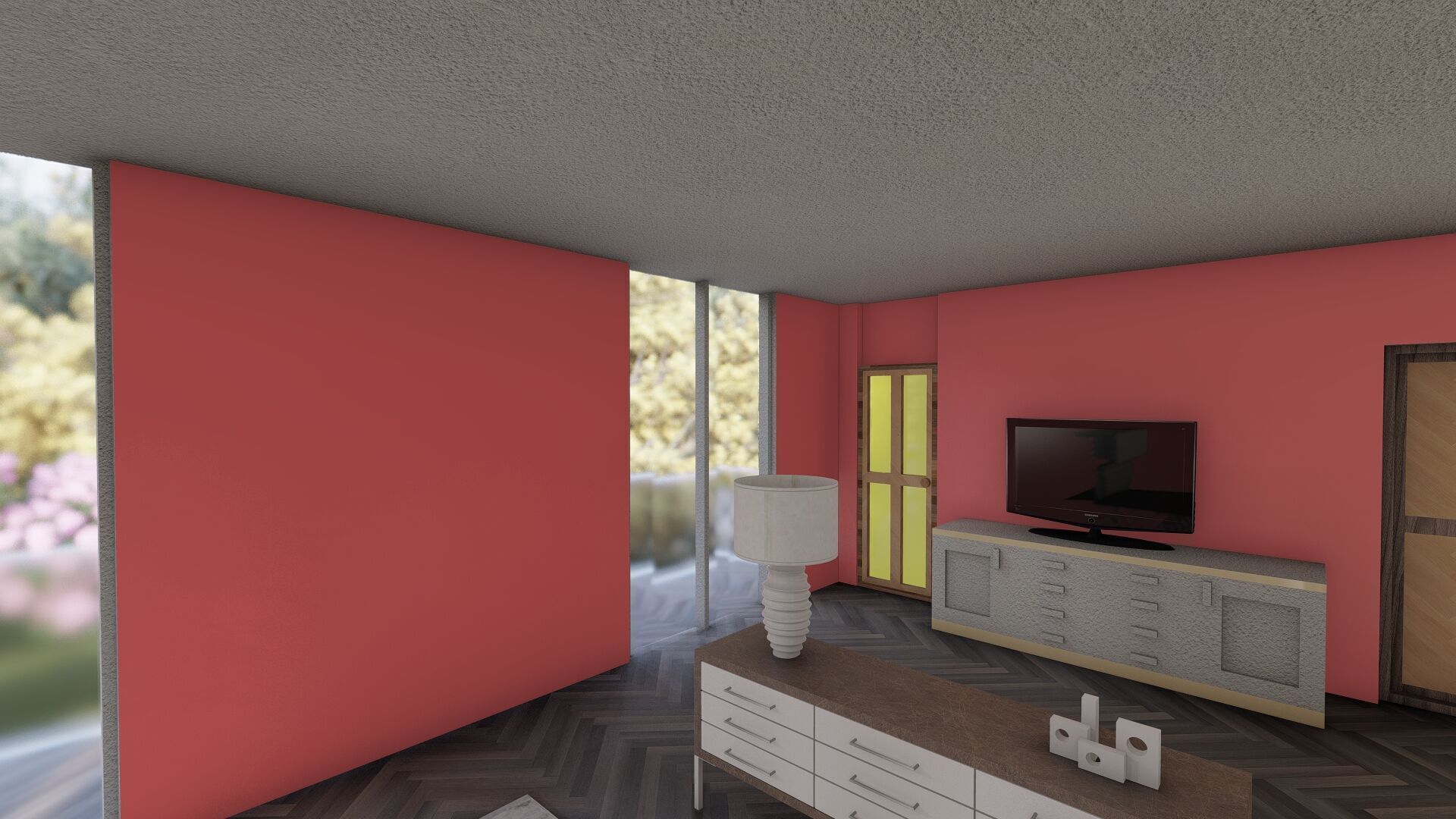 Modern two story house with pool 3D model_44