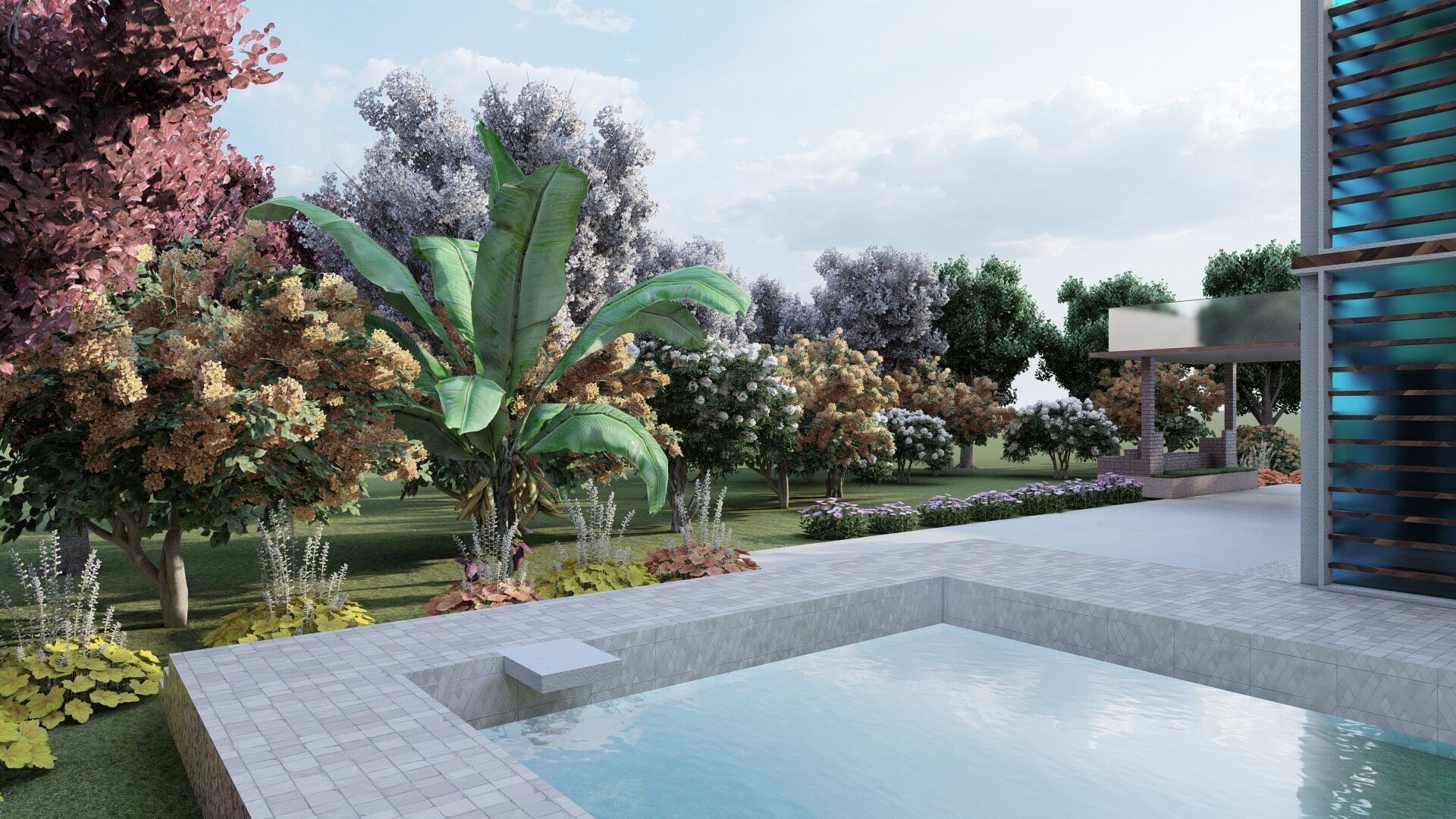 Modern two story house with pool 3D model_23