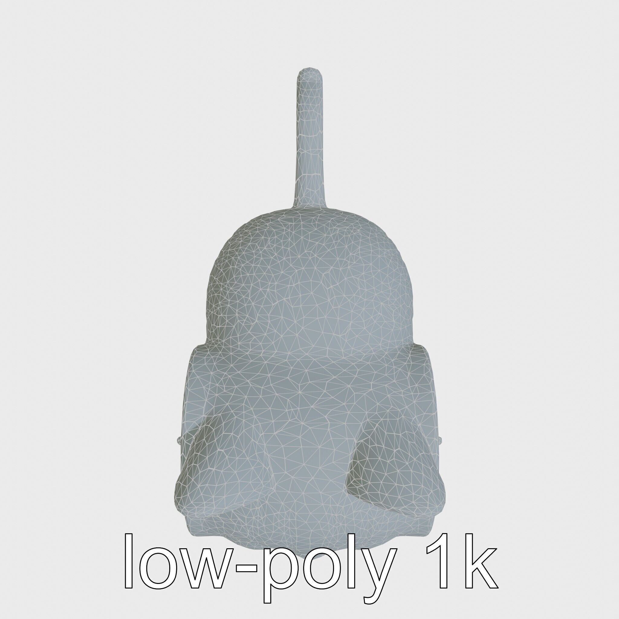 Striped Cat Clock with Swinging Tail as Pendulum Low-poly 3D model_17