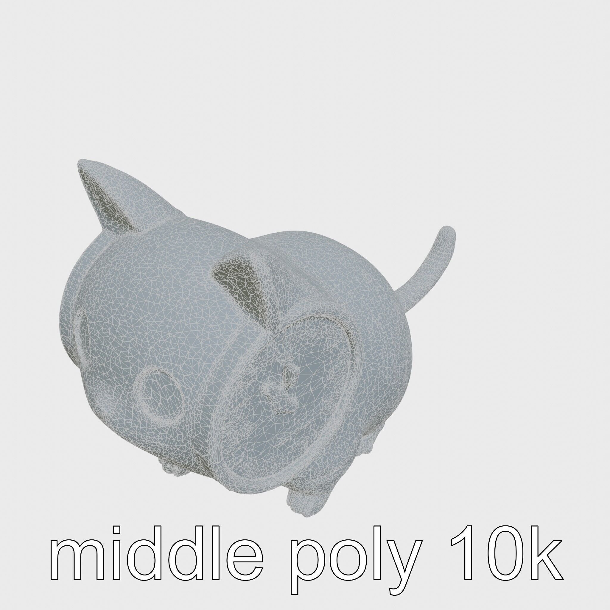 Striped Cat Clock with Swinging Tail as Pendulum Low-poly 3D model_11