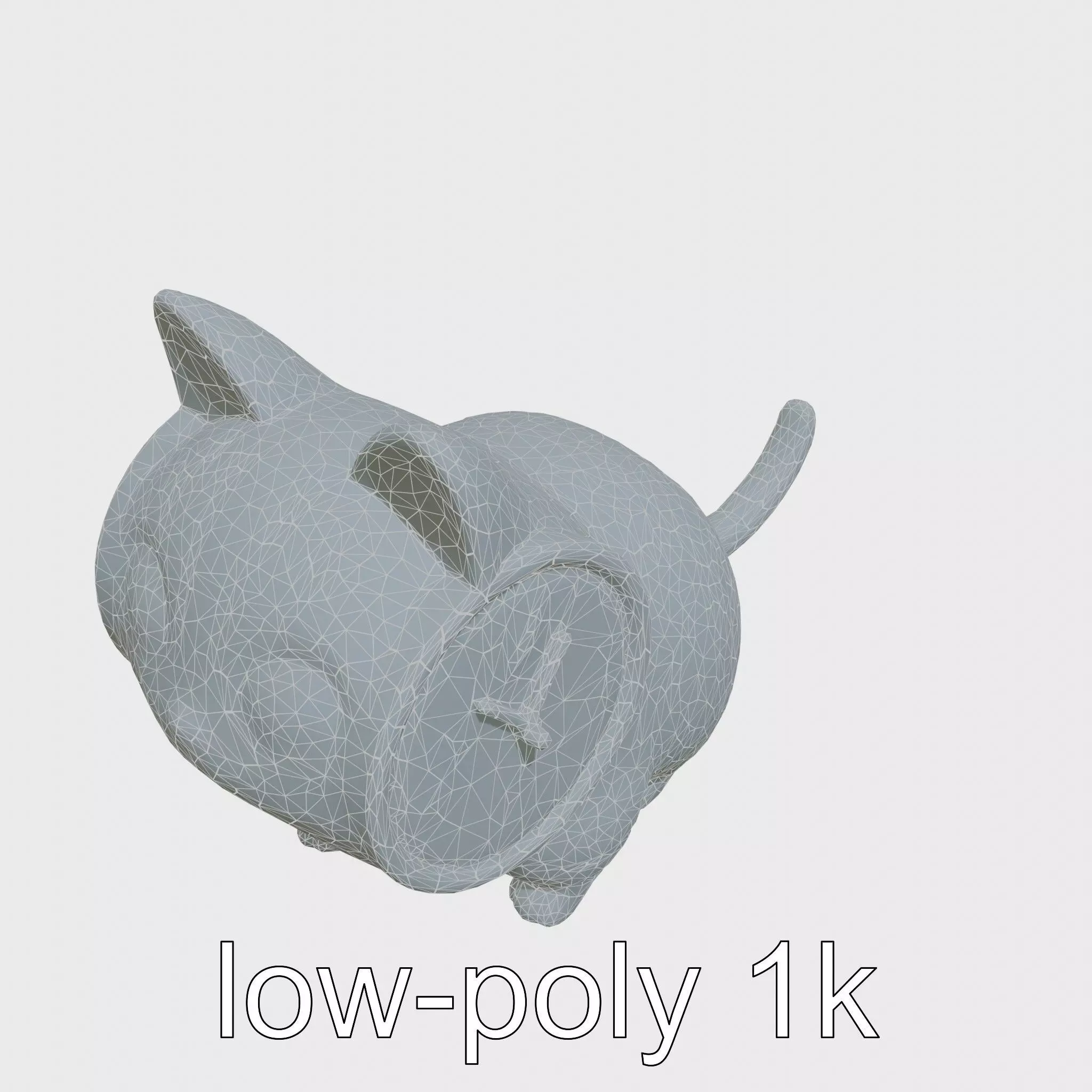 Striped Cat Clock with Swinging Tail as Pendulum Low-poly 3D model_0