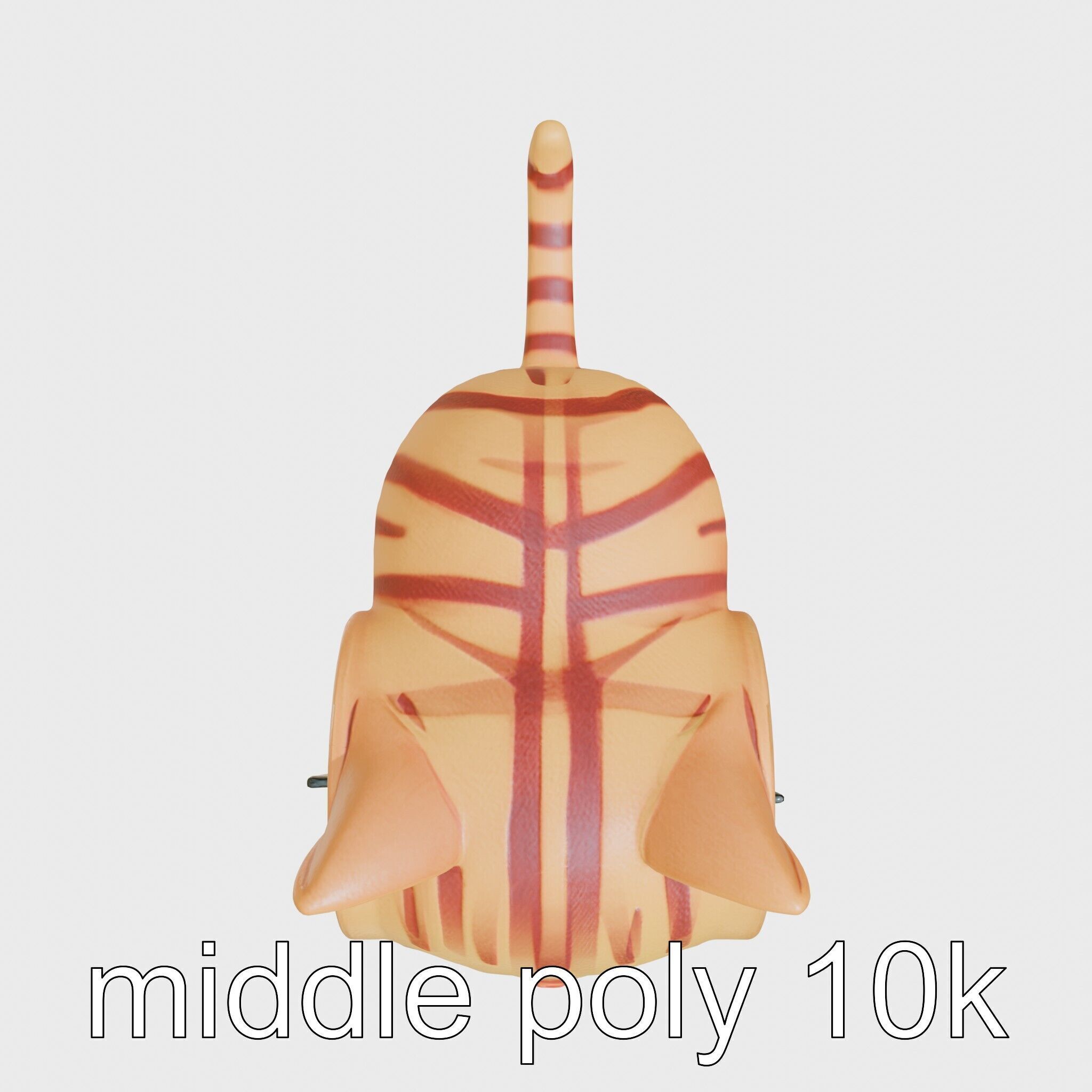 Striped Cat Clock with Swinging Tail as Pendulum Low-poly 3D model_25