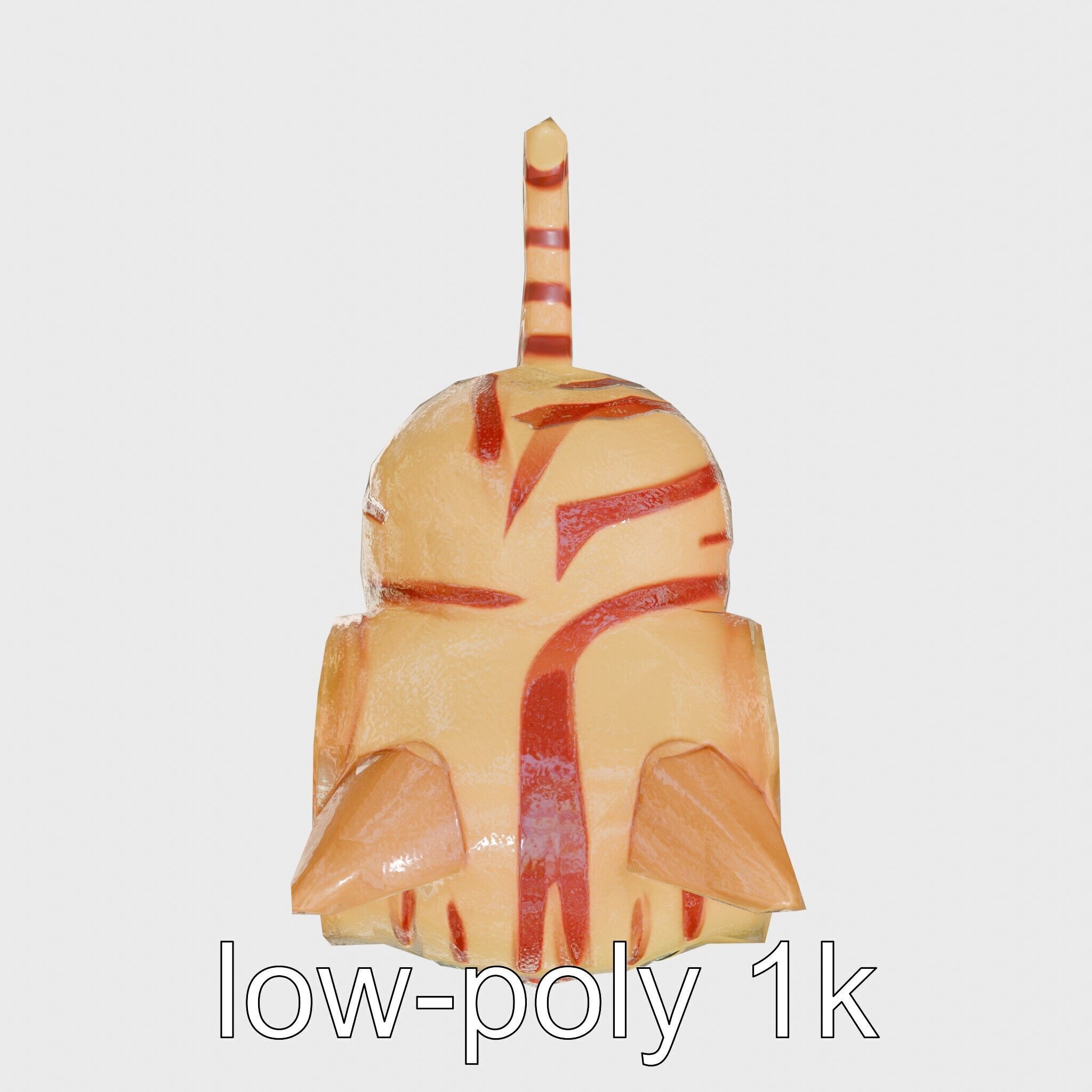 Striped Cat Clock with Swinging Tail as Pendulum Low-poly 3D model_20