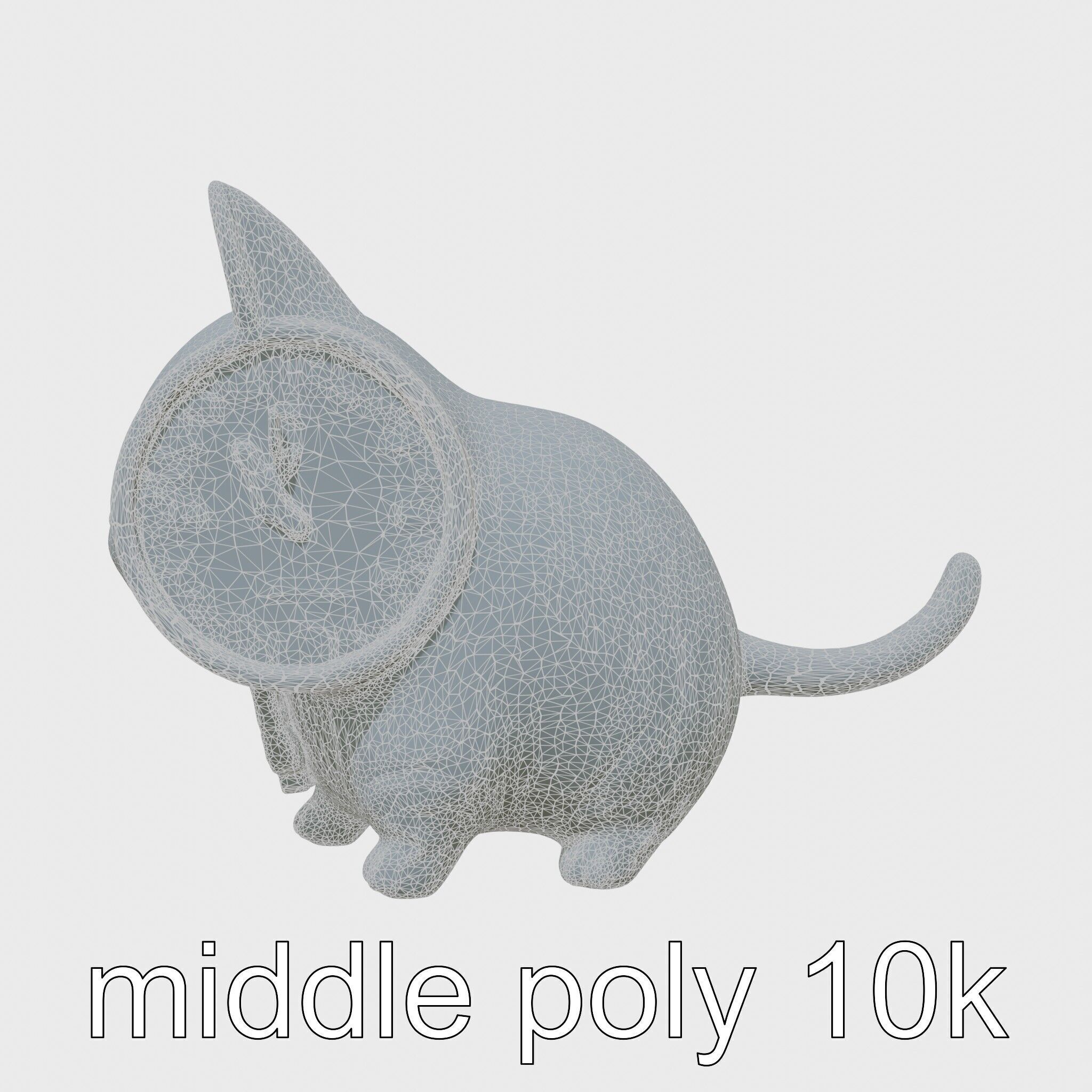 Striped Cat Clock with Swinging Tail as Pendulum Low-poly 3D model_4