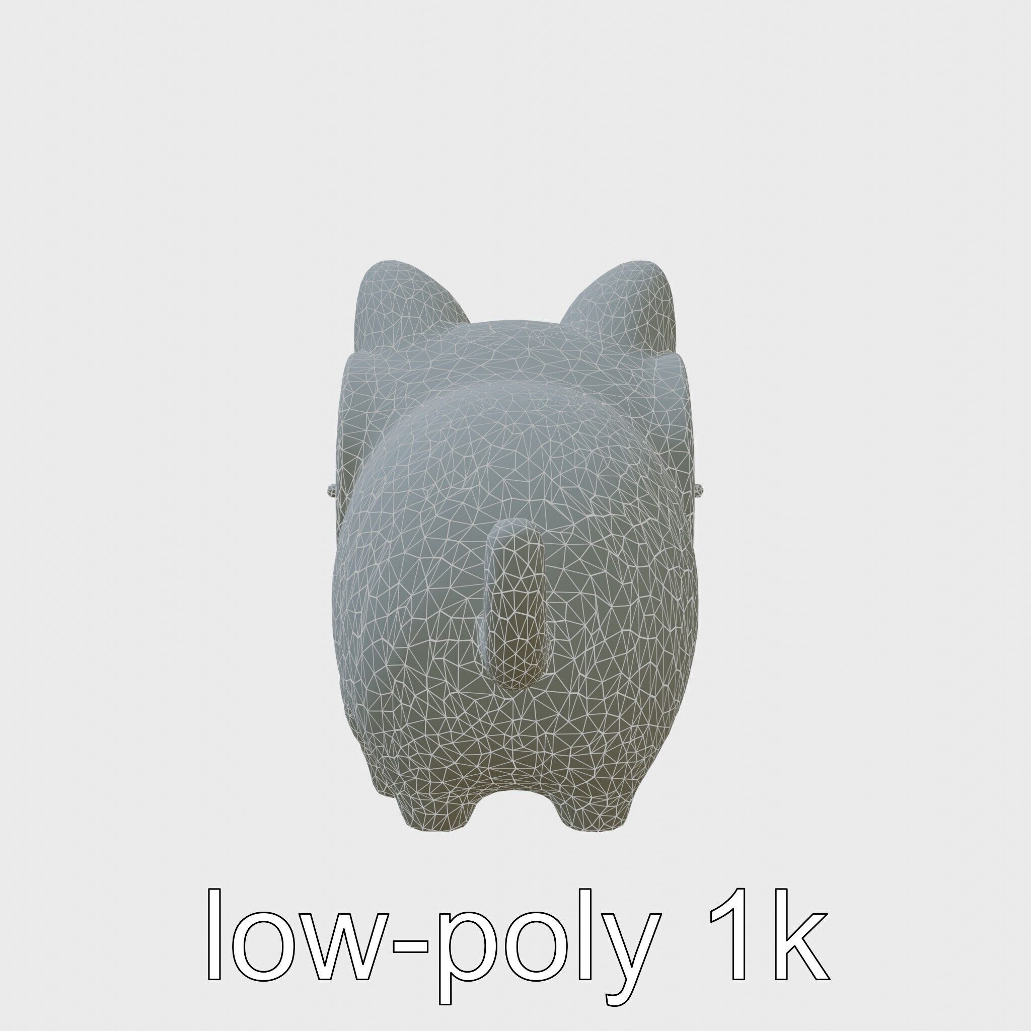 Striped Cat Clock with Swinging Tail as Pendulum Low-poly 3D model_9