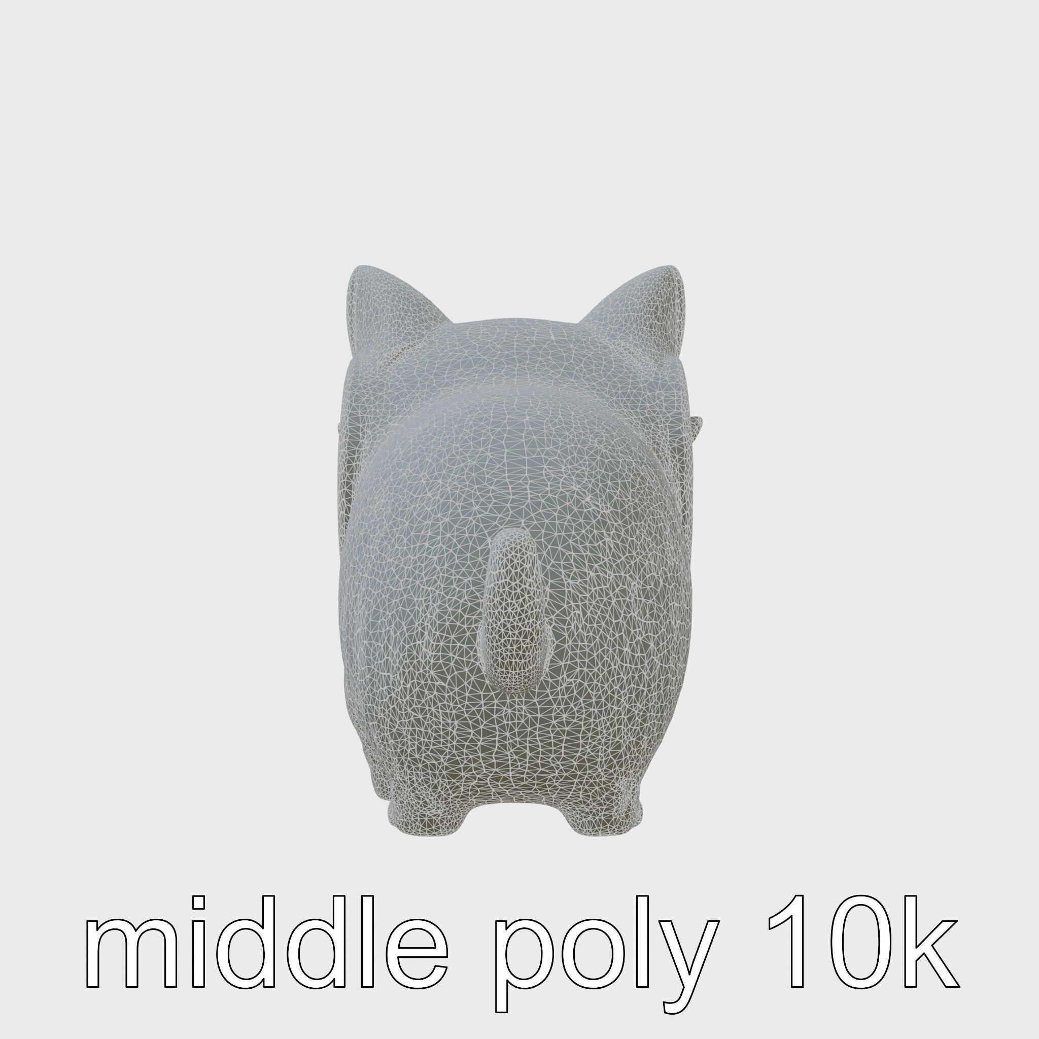 Striped Cat Clock with Swinging Tail as Pendulum Low-poly 3D model_8