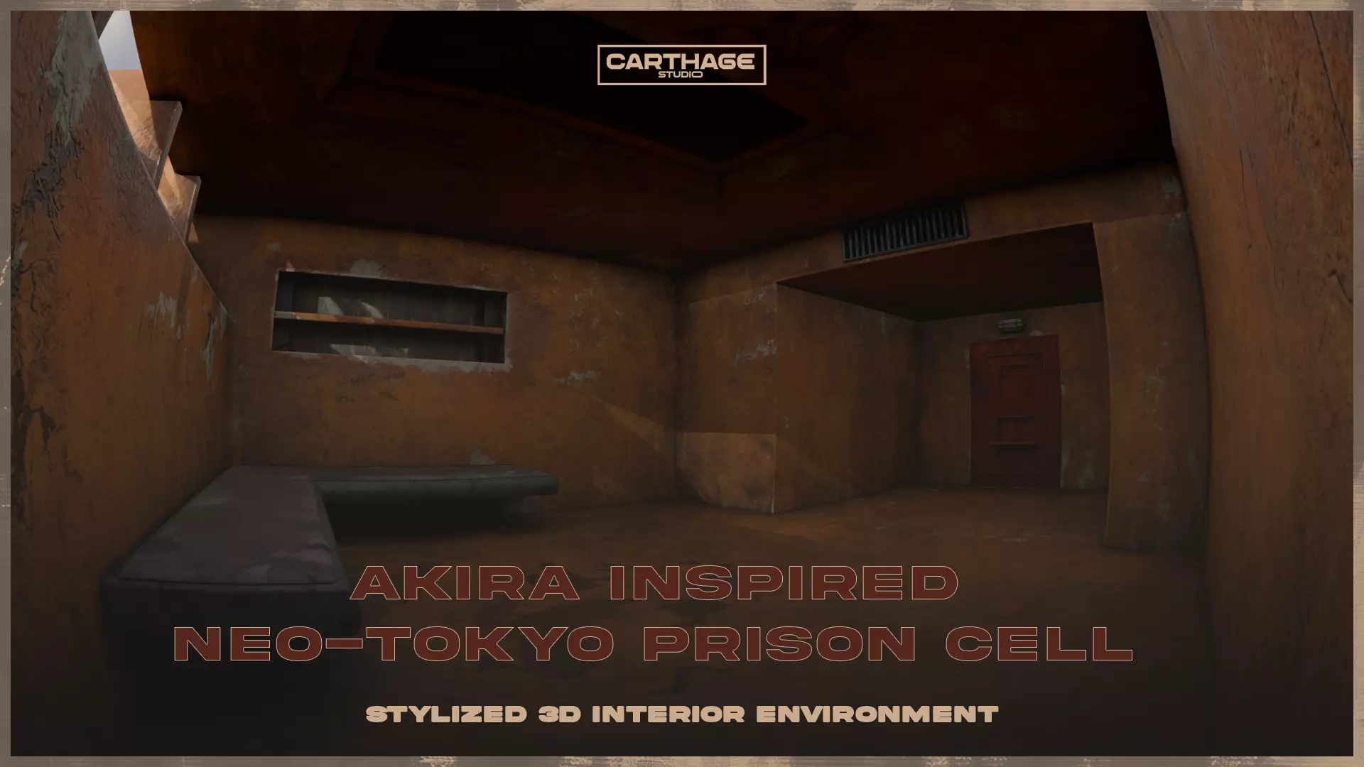 Akira-Inspired Neo-Tokyo Prison Cell Stylized Environment Low-poly 3D model