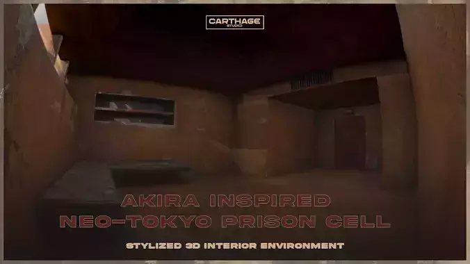 Akira-Inspired Neo-Tokyo Prison Cell Stylized Environment
