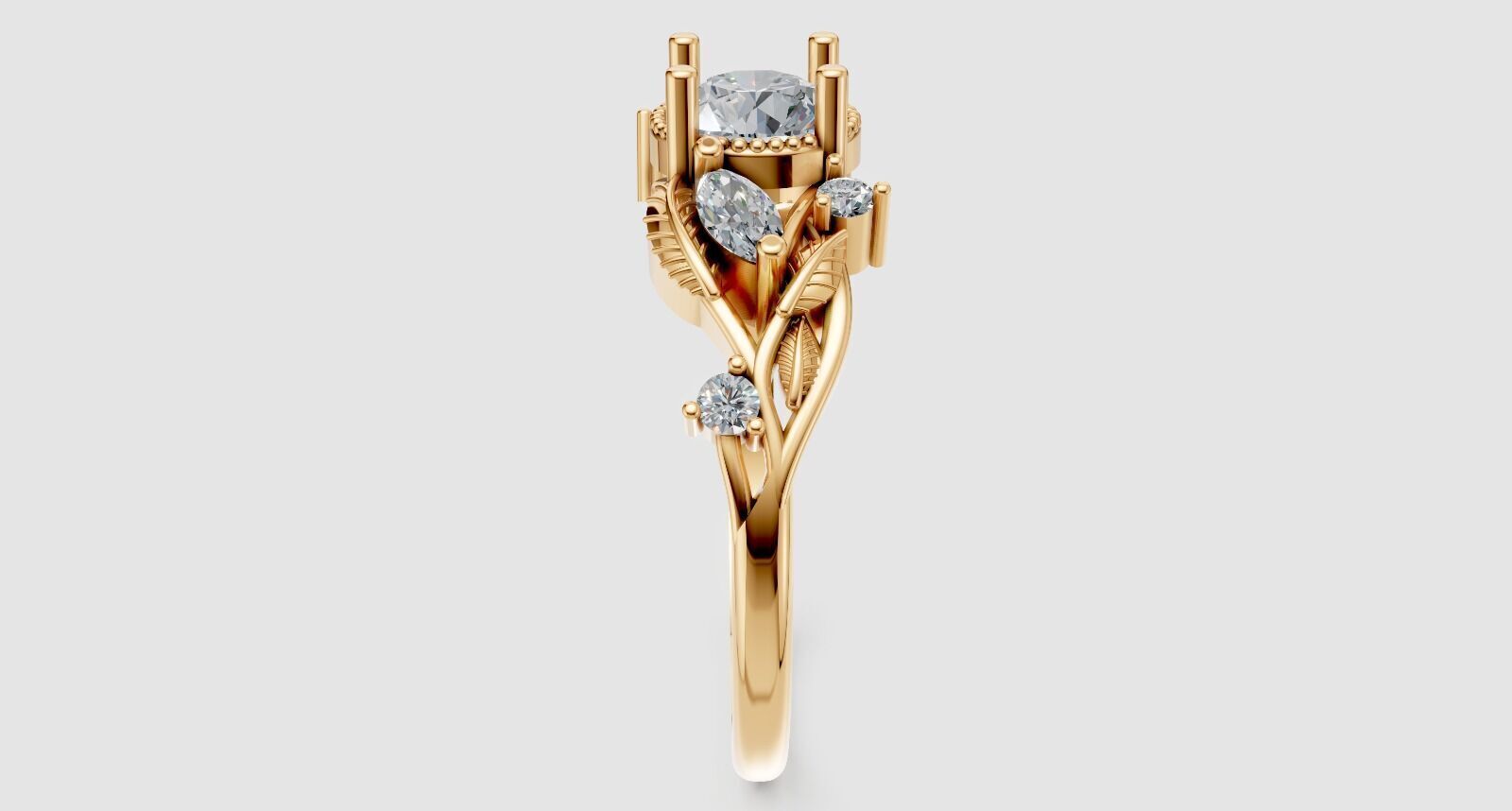 Solitaire Ring 3D print model_2