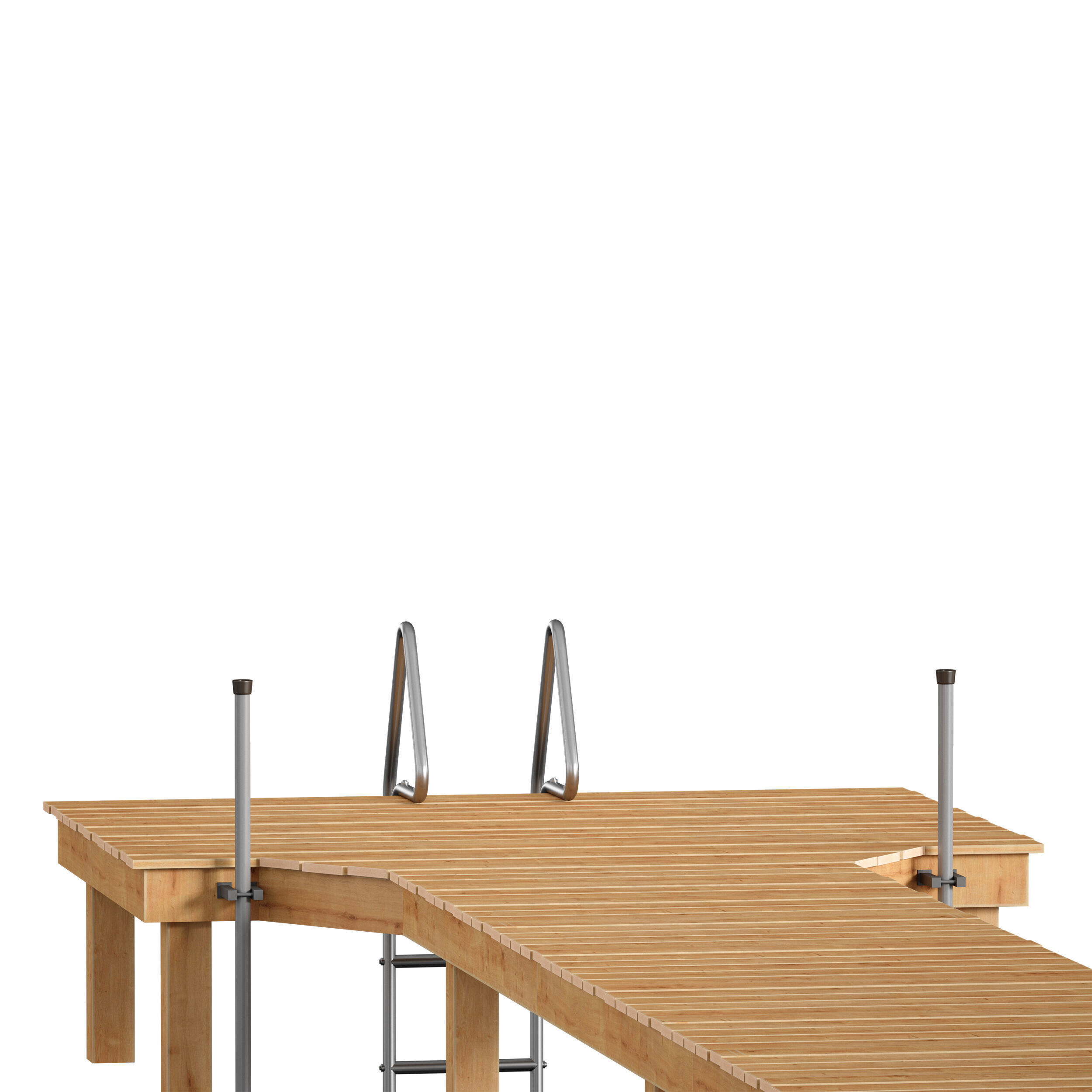 Wooden pier river dock pontoon 3D model_14