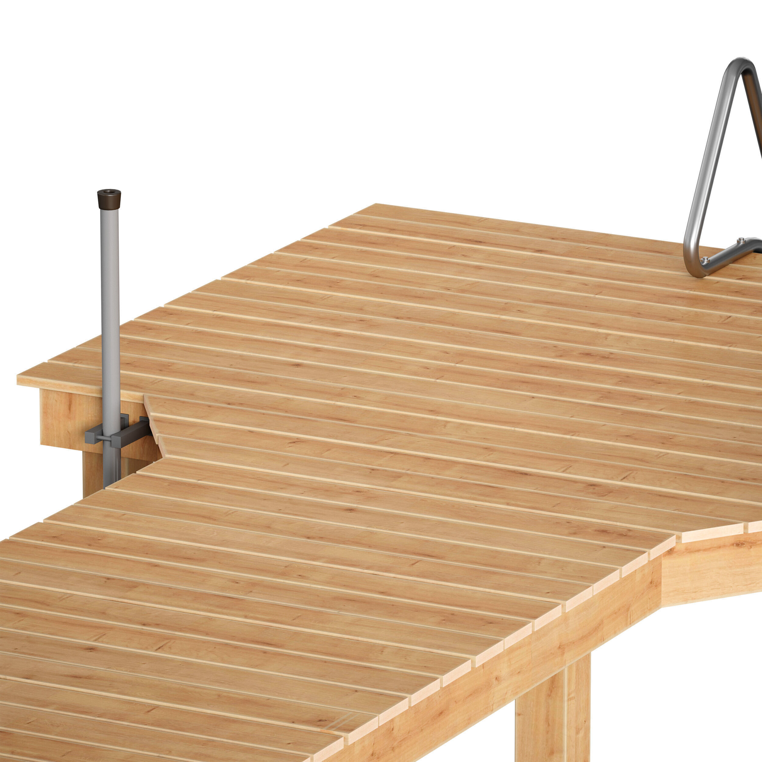 Wooden pier river dock pontoon 3D model_17