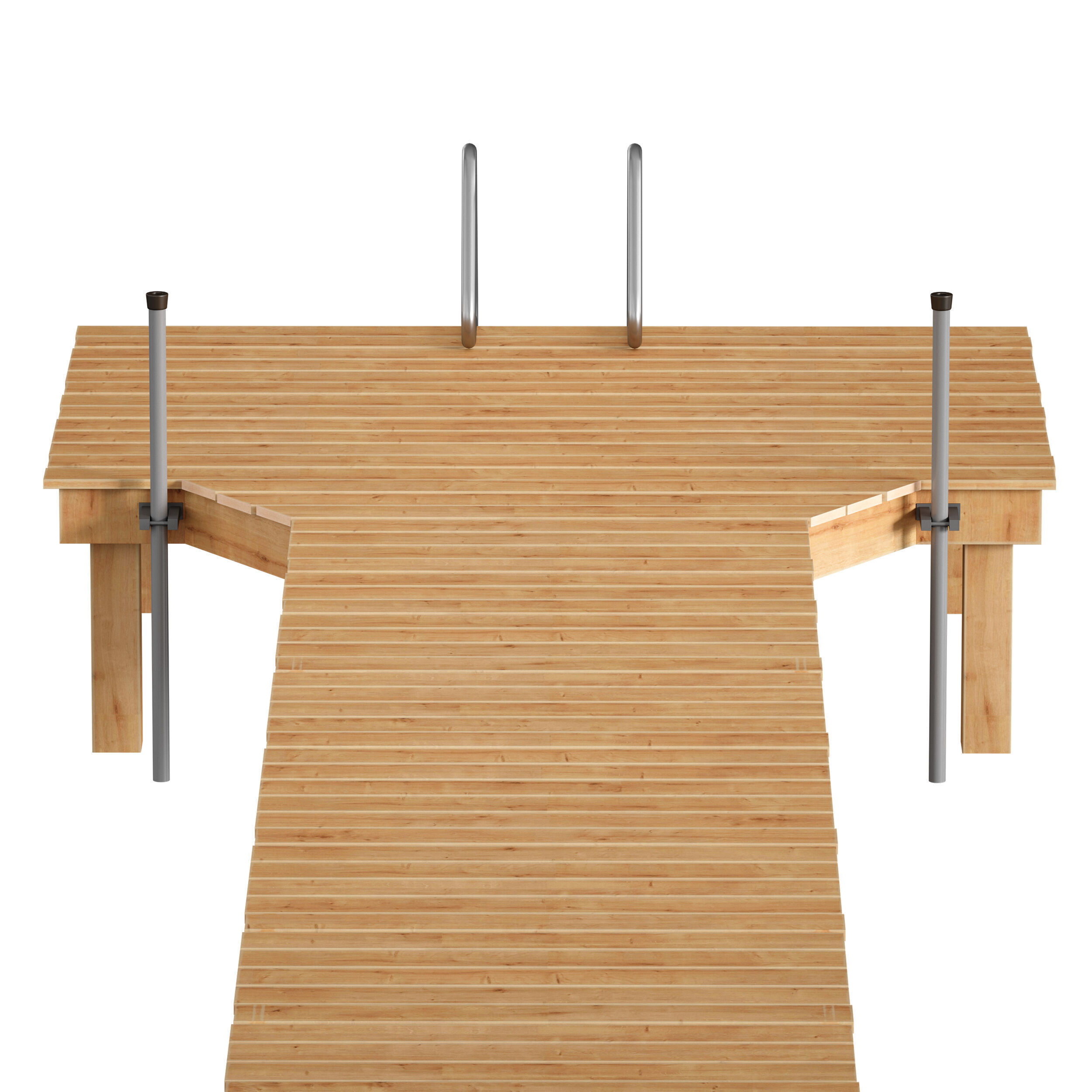 Wooden pier river dock pontoon 3D model_15